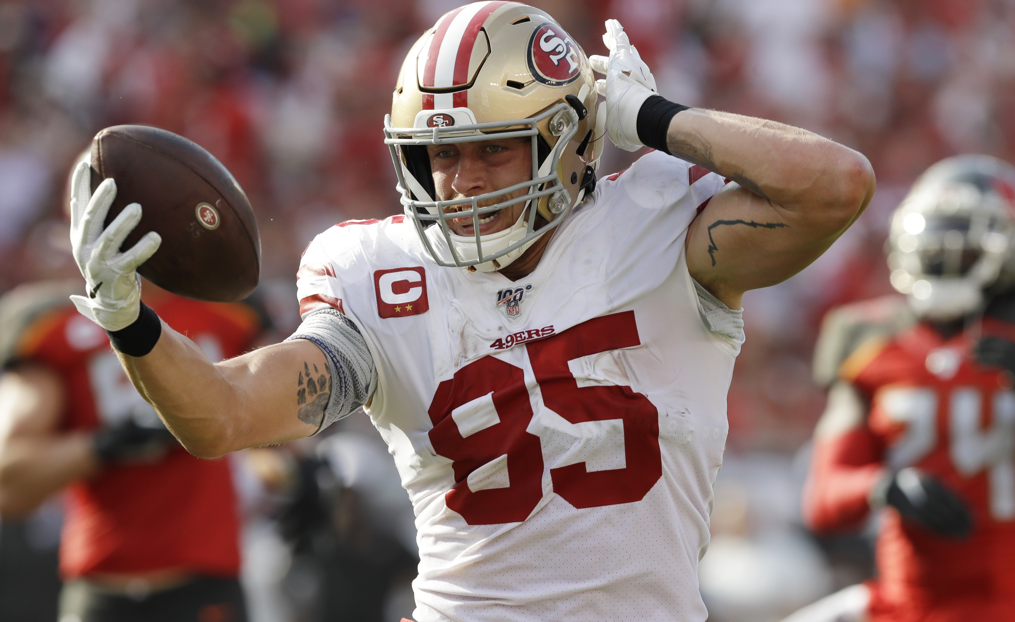 George Kittle injury news: 49ers to place TE on injured reserve due to calf  injury - DraftKings Network