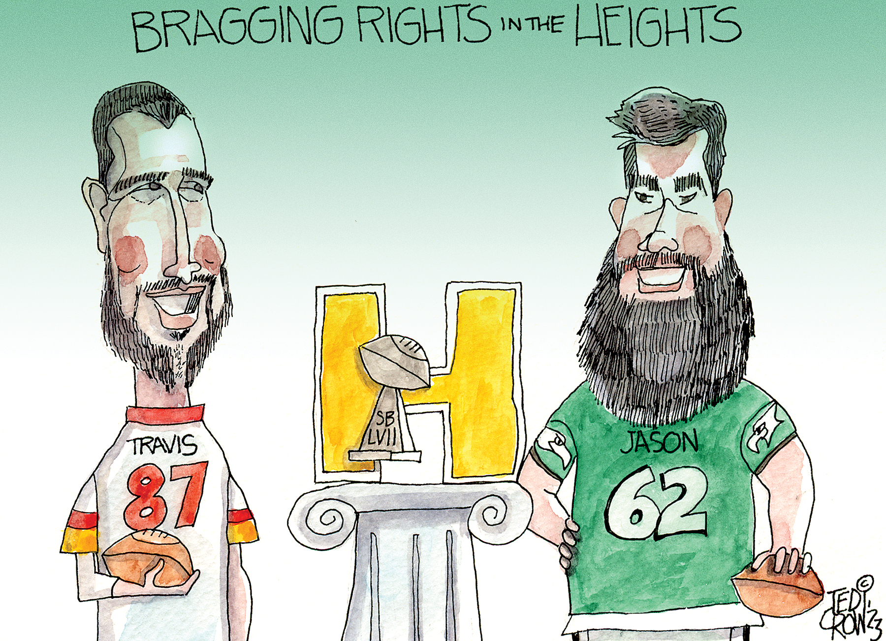 Travis and Jason Kelce, brothers and Super Bowl opponents, are still  'Cleveland Heights through and through' 