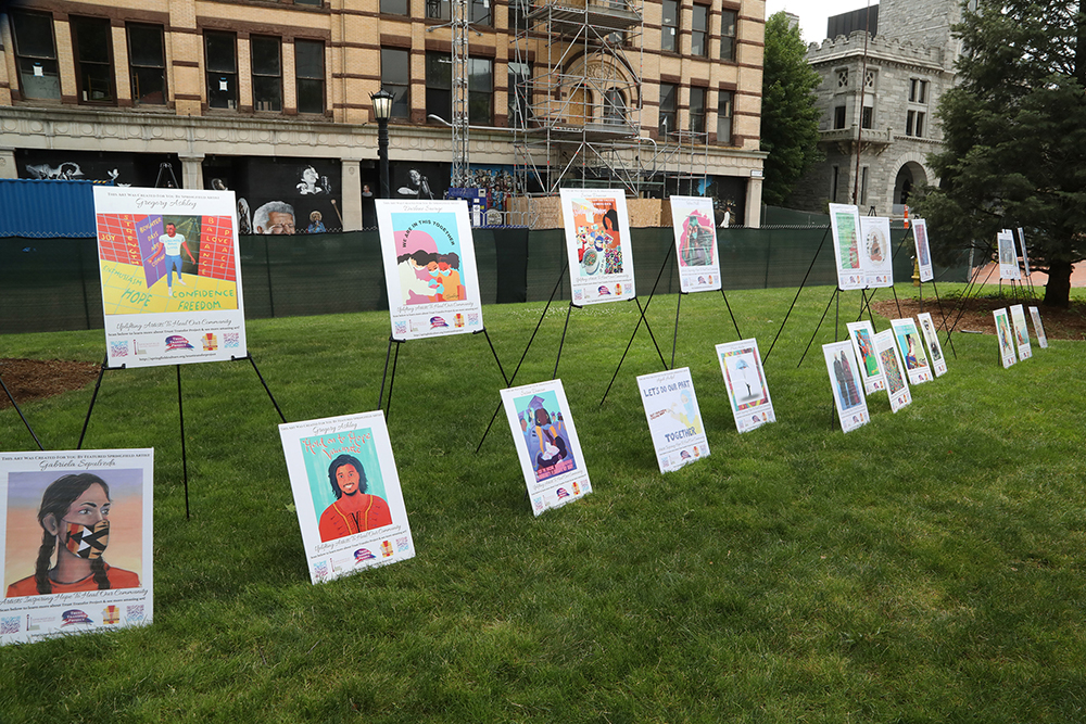 Artwork from the Trust Transfer Project was on display at Chalk for Change 2022 taking place at Court Square in Springfield on July 16th. (Ed Cohen Photo)