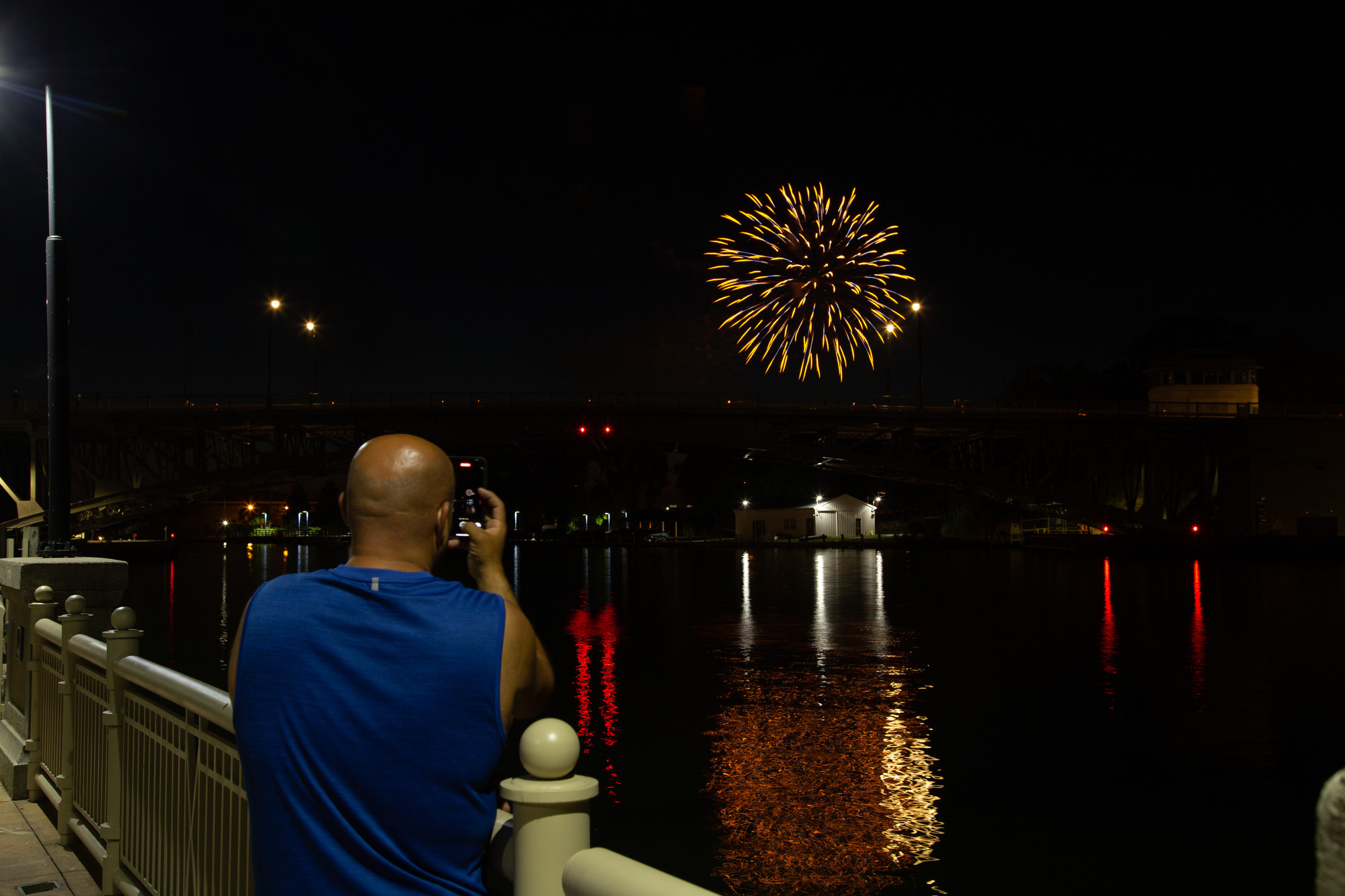 Lorain Port Authority Fireworks show on the Black River