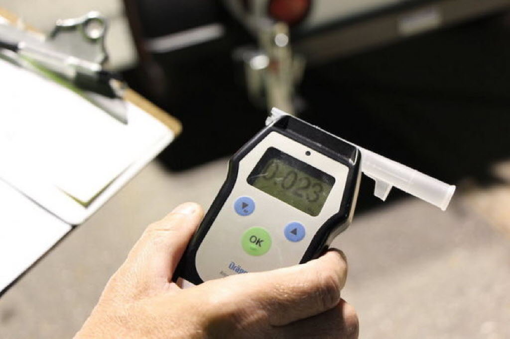 Measurement of the ethanol level with the Alcotest 9510 (Dräger