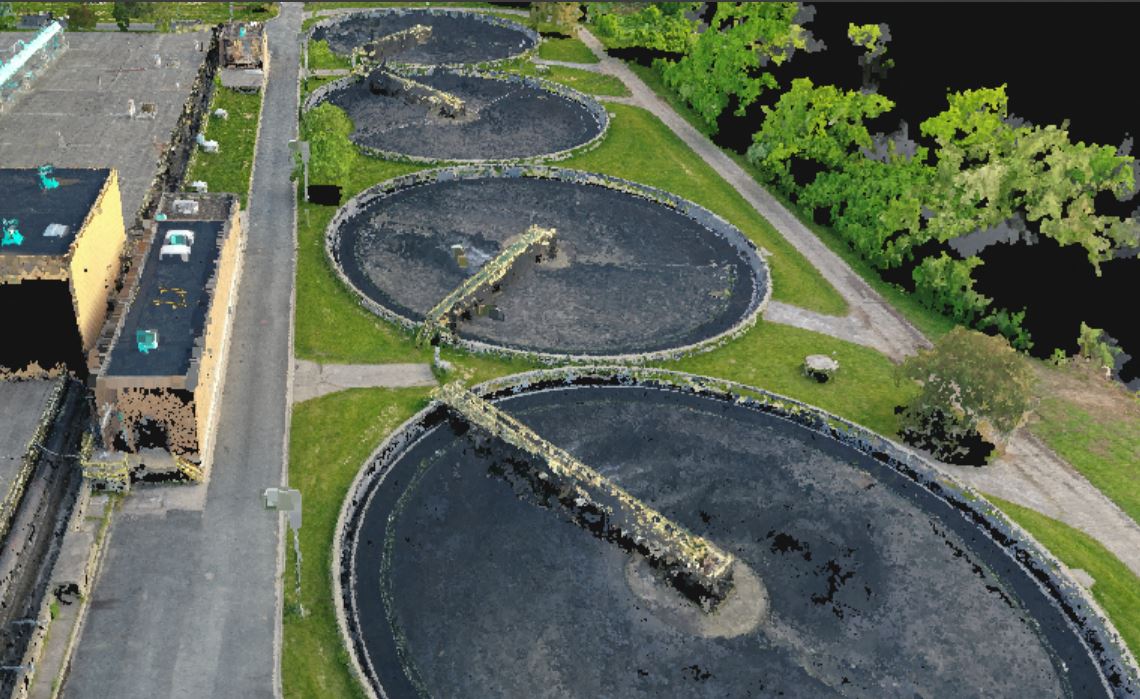 EGLE drone flies over Kalamazoo wastewater treatment plant