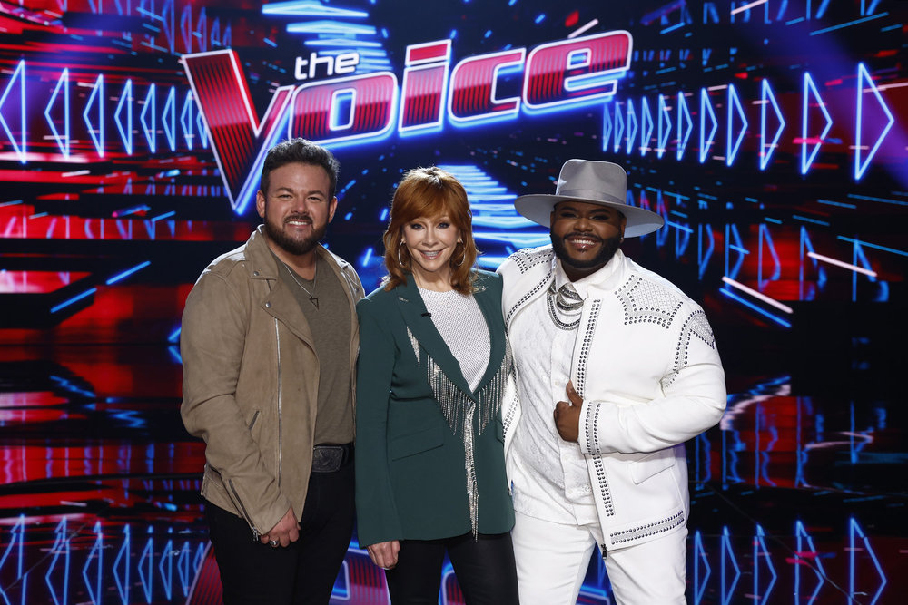 Alabama's Asher HaVon, left, poses with coach Reba McEntire, center, and country singer Josh Sanders. HaVon and Sanders are on Team Reba on Season 25 of "The Voice," and both made the finals.