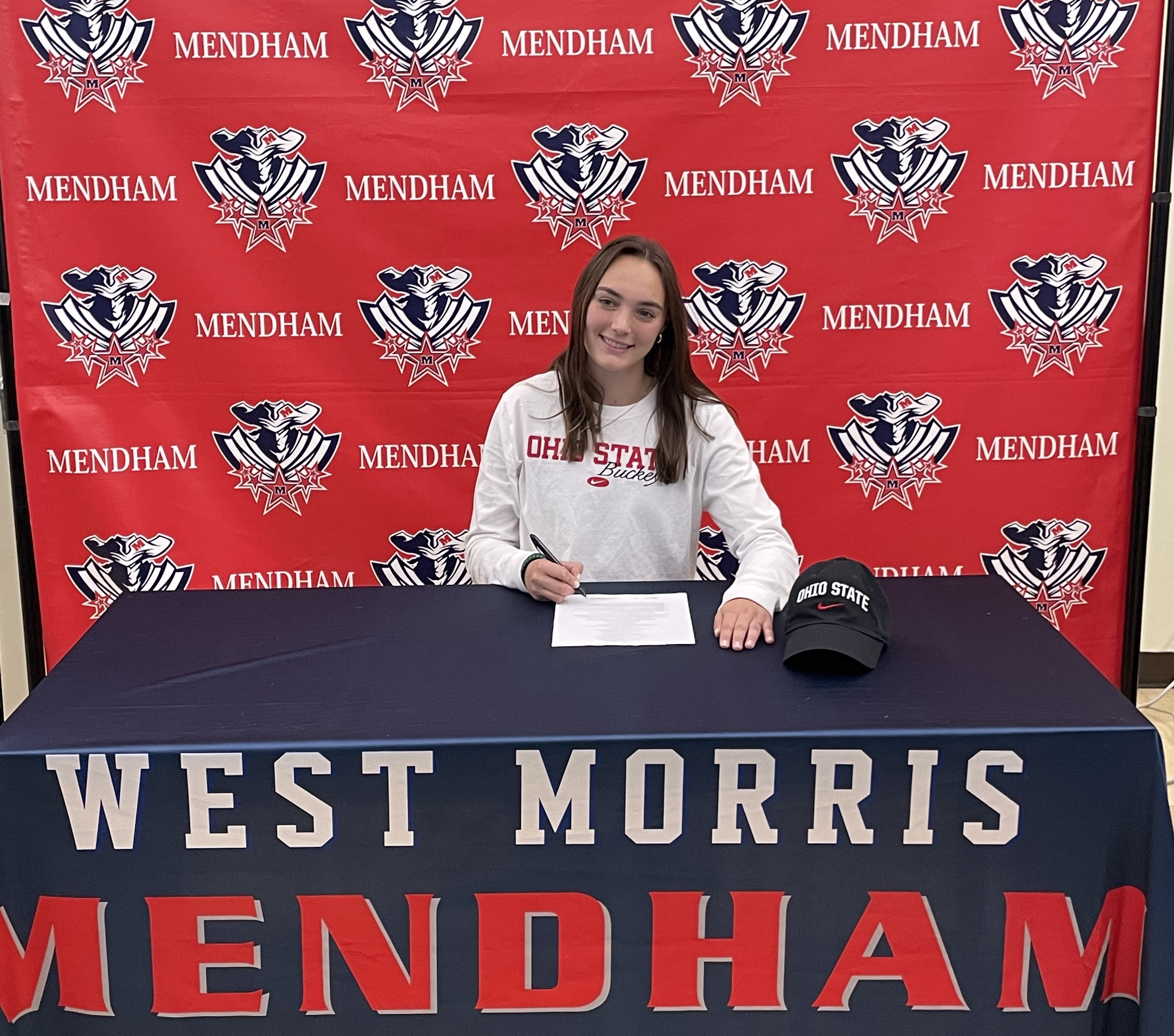 Alexa Kupka of Mendham signs her National Letter of Intent to play at Ohio State University.