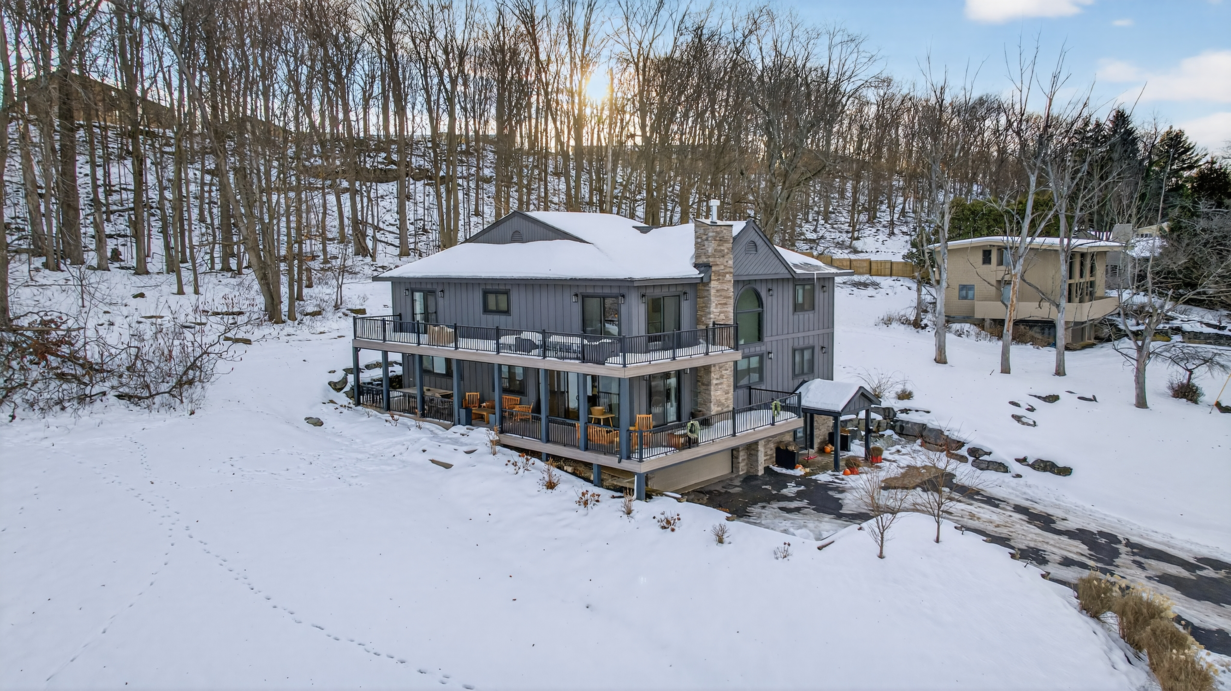 - Christina Cianciosi grew up admiring the house at 101 Alton Street in Syracuse which borders Bellevue Country Club. In 2022, she bought the unique home and gave it an extensive renovation. Exterior upgrades include mew SmartSide siding, elegant new stonework, and two wraparound decks. Courtesy of Kyle Fedrizzi, owner of kfotography315, LLC.