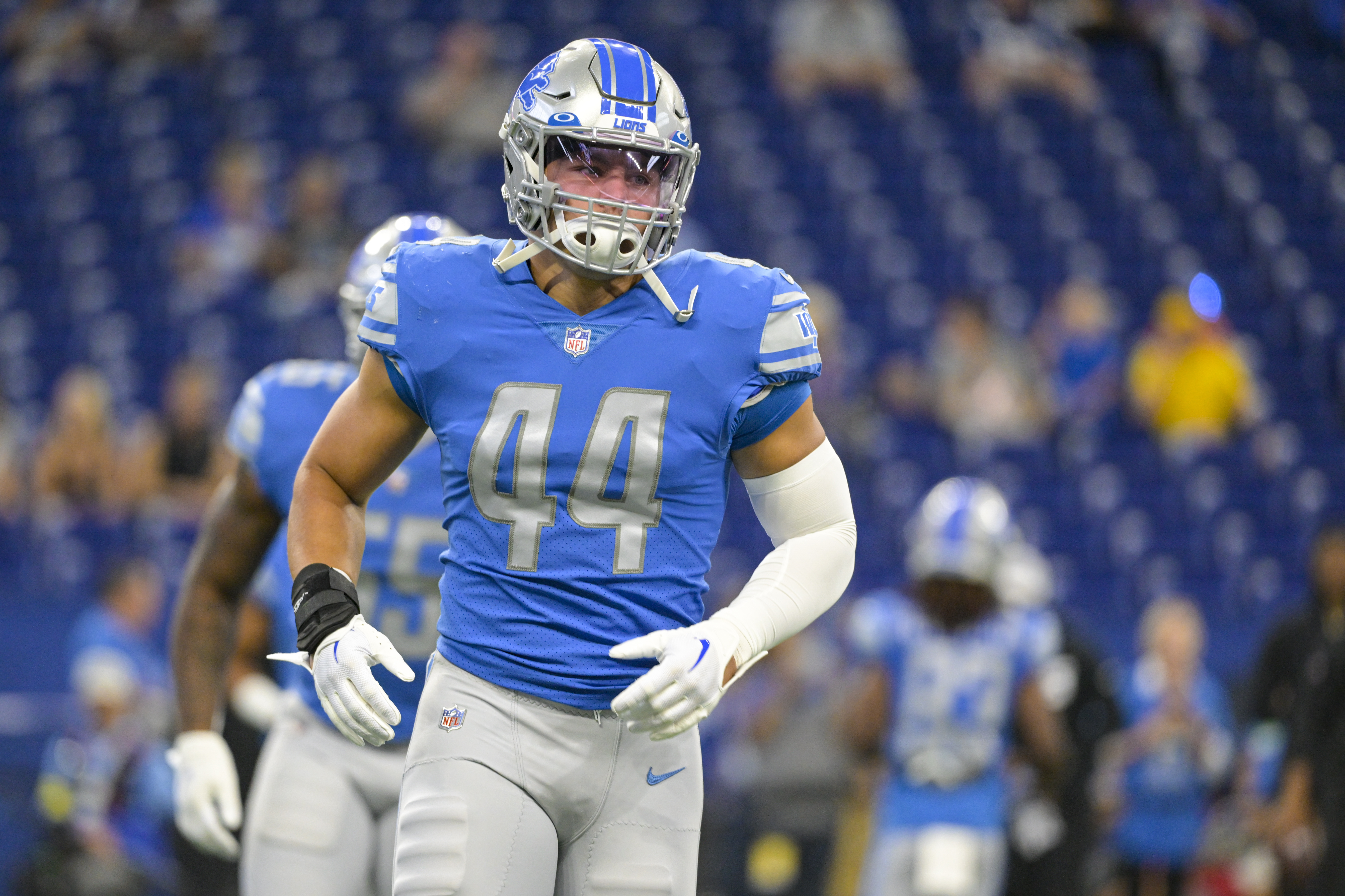 Maurice Alexander of the Detroit Lions looks on during the joint News  Photo - Getty Images