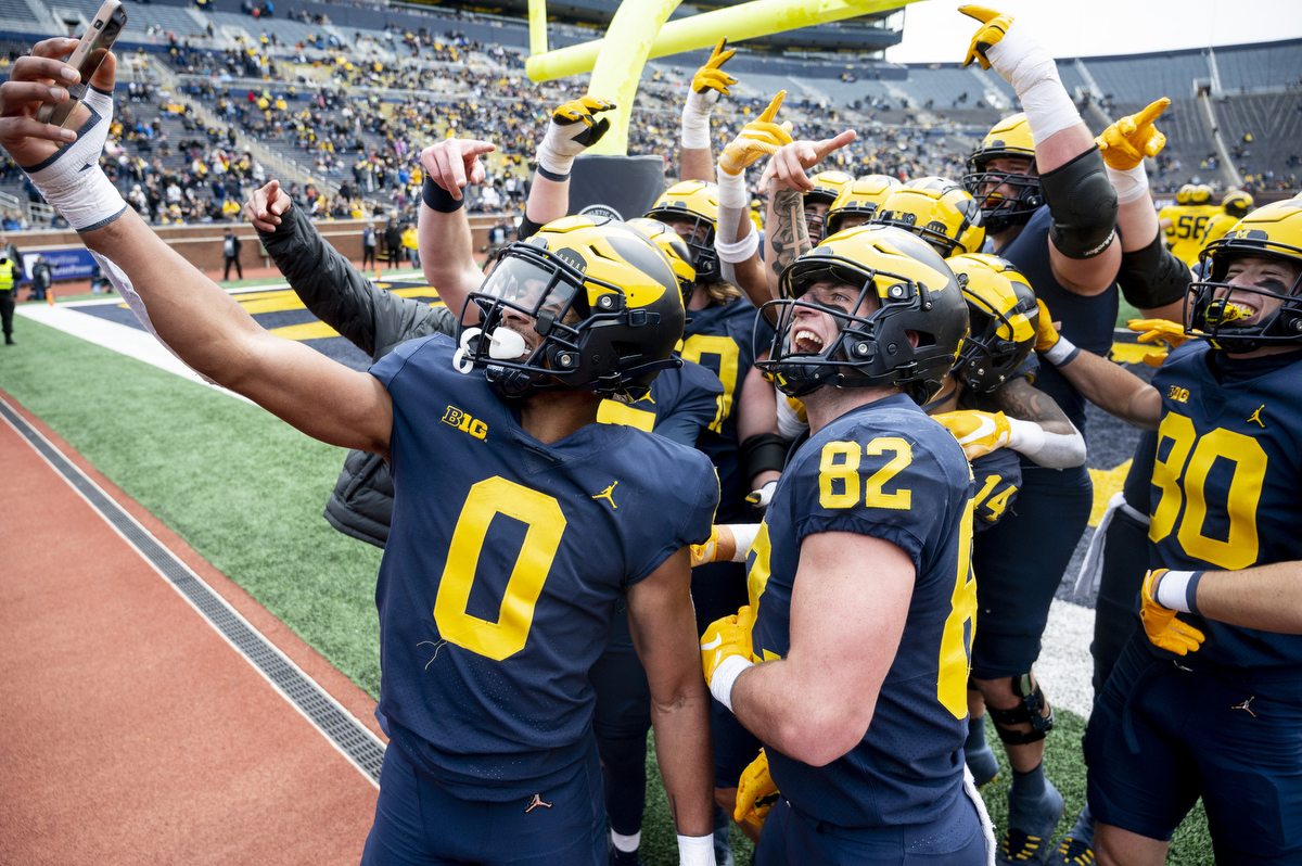 A look at Michigan's all-blue spring game uniform - Maize n Brew