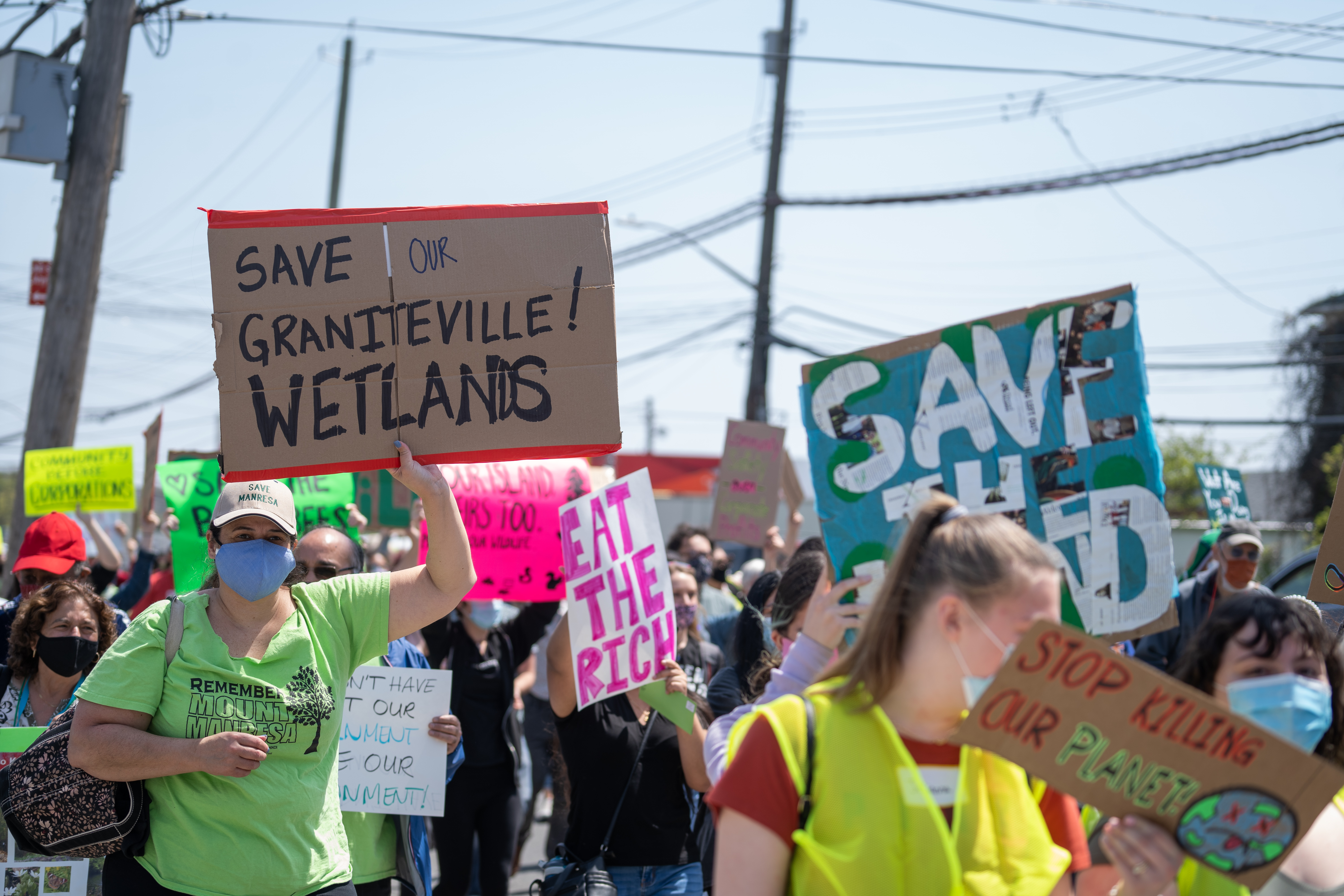 It Does Not End Here Hundreds March To Protest Bjs Development On Graniteville Wetlands Silive Com