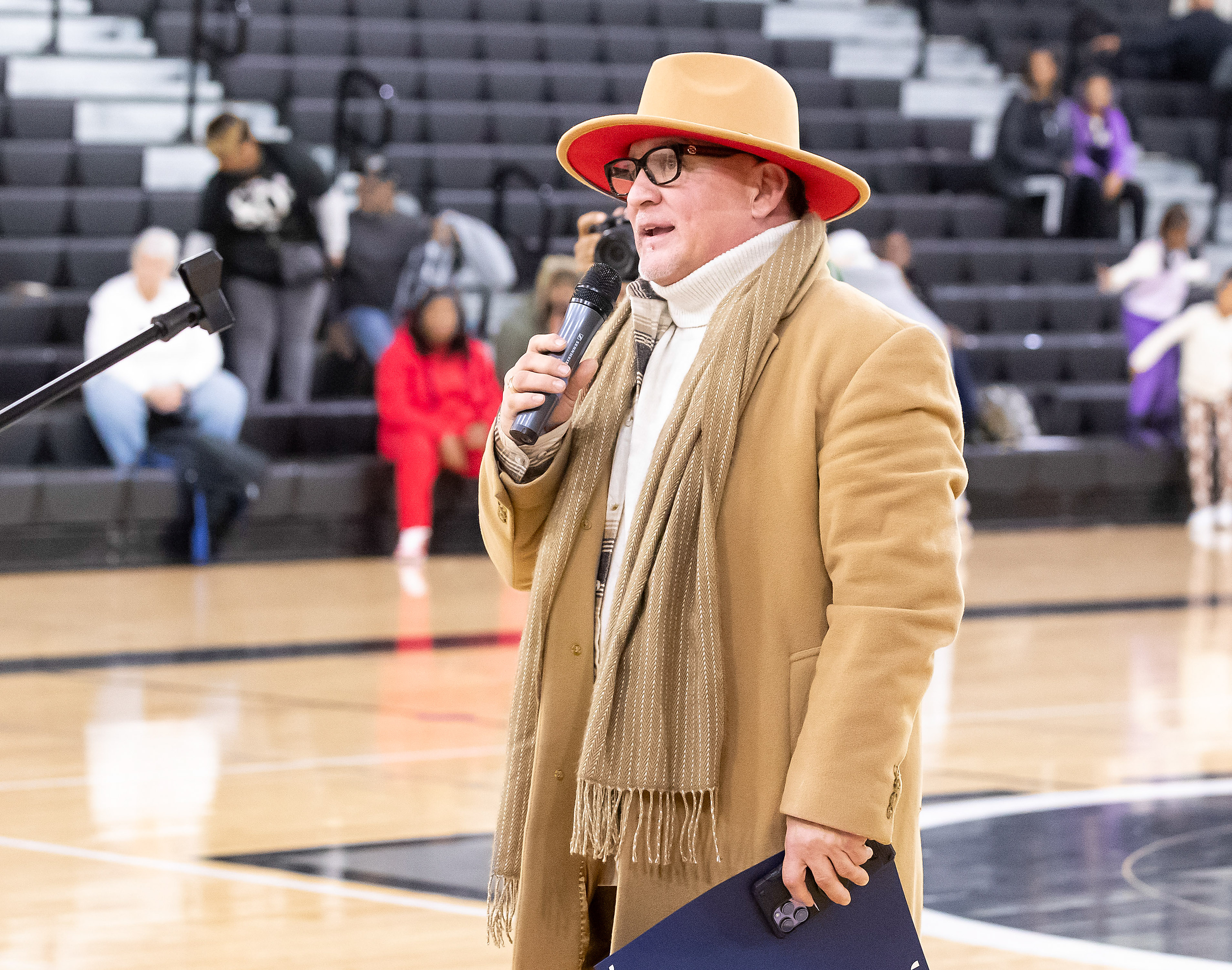 Harrisburg High School basketball court dedication during game against ...