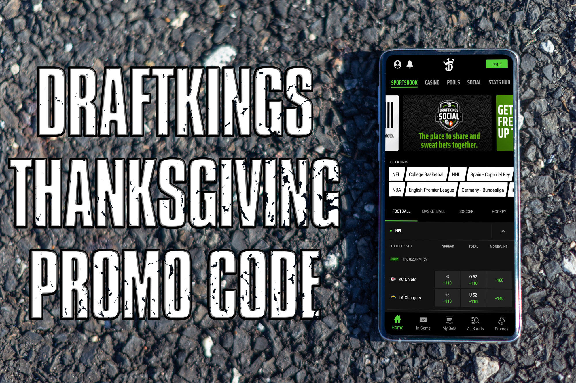 Week 16 DraftKings promo code: Bet $5, win $150 on Sunday's games on  Christmas Day 