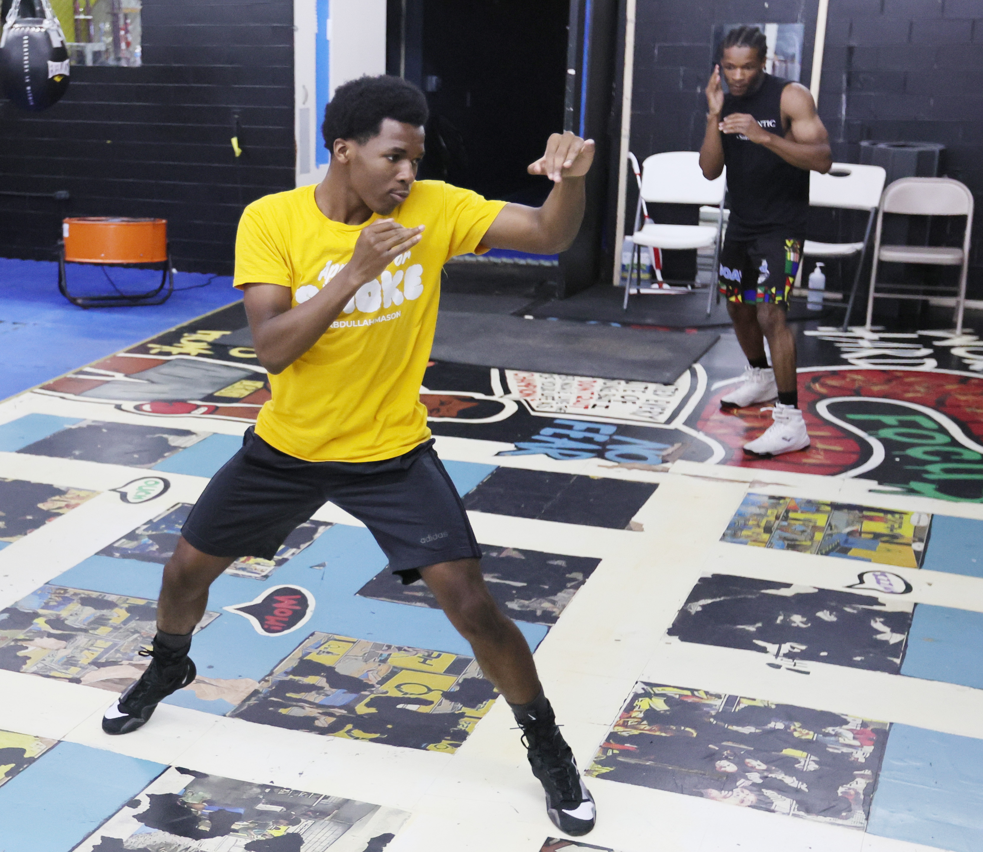 Abdullah Mason trains for his upcoming fight June 7, 2025, against ...