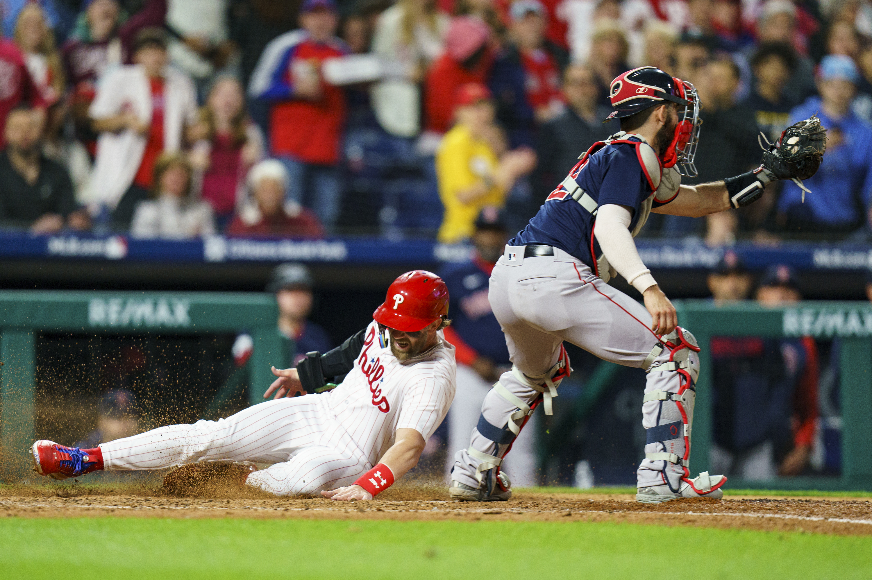 Fan falls into Red Sox bullpen at Citizens Bank Park - AS USA