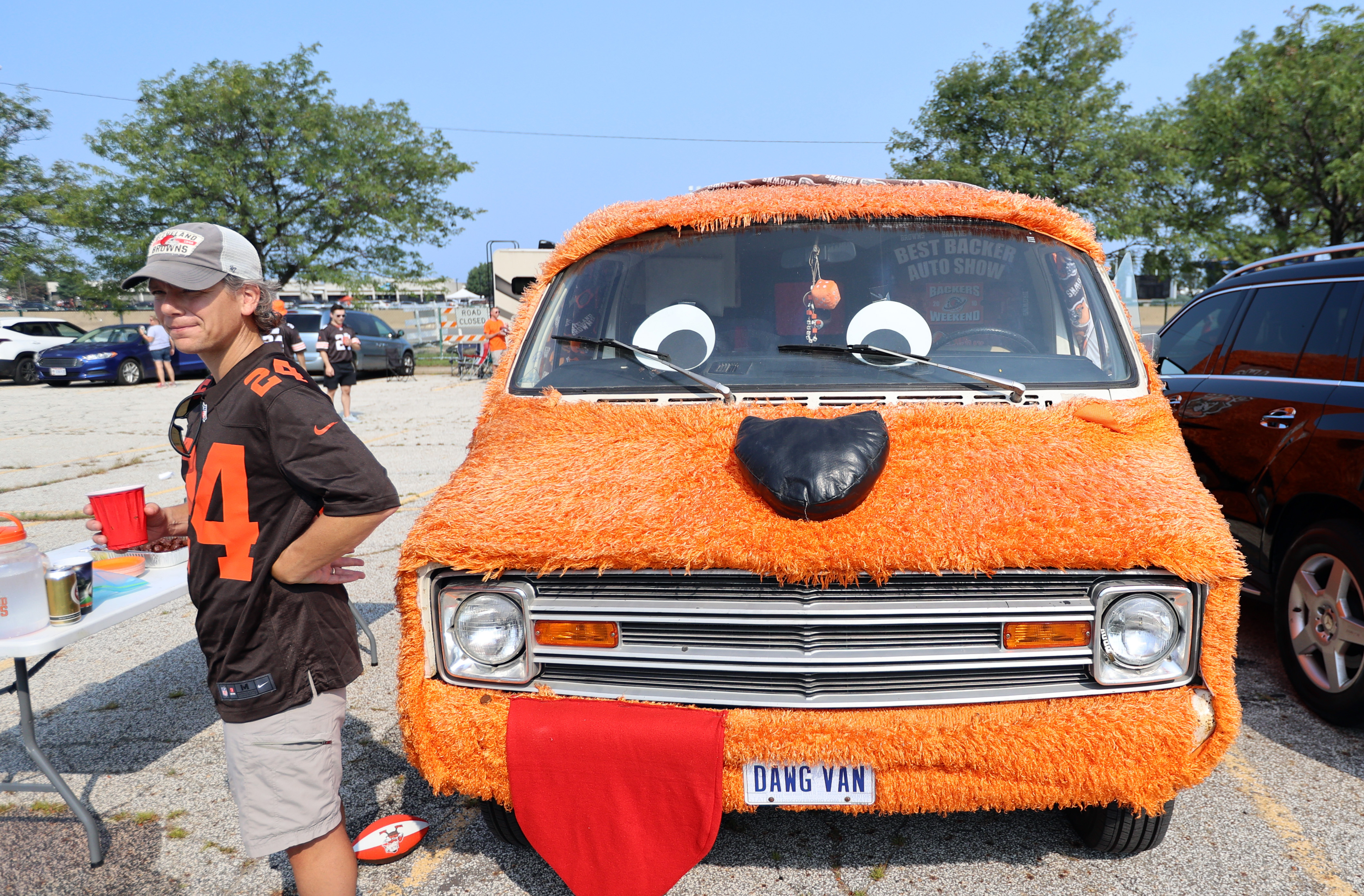 Cleveland Browns fans tailgate at Muni Lot, August 22, 2021 