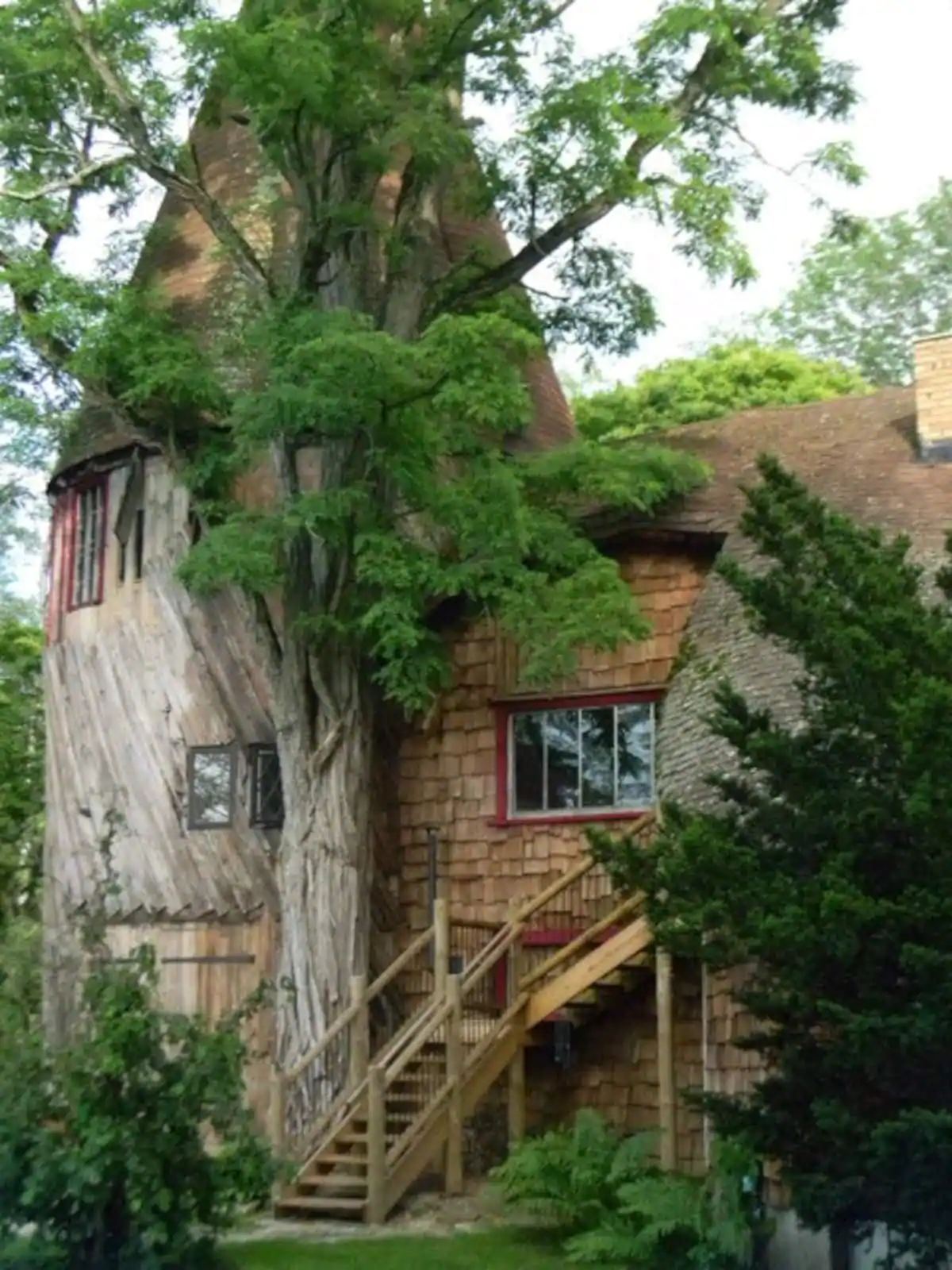 Gingerbread House Tower Airbnb at the Santarella Estate in Tyringham