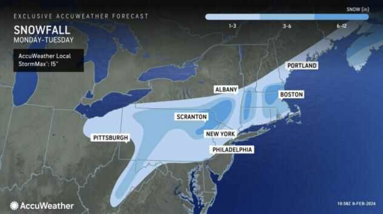 The preliminary snow forecast map for next week’s winter storm has been released