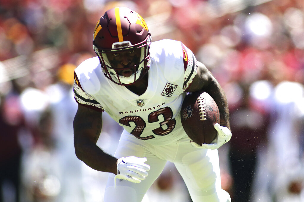 Washington Redskins Mike Bass in action, scoring 49-yard touchdown News  Photo - Getty Images