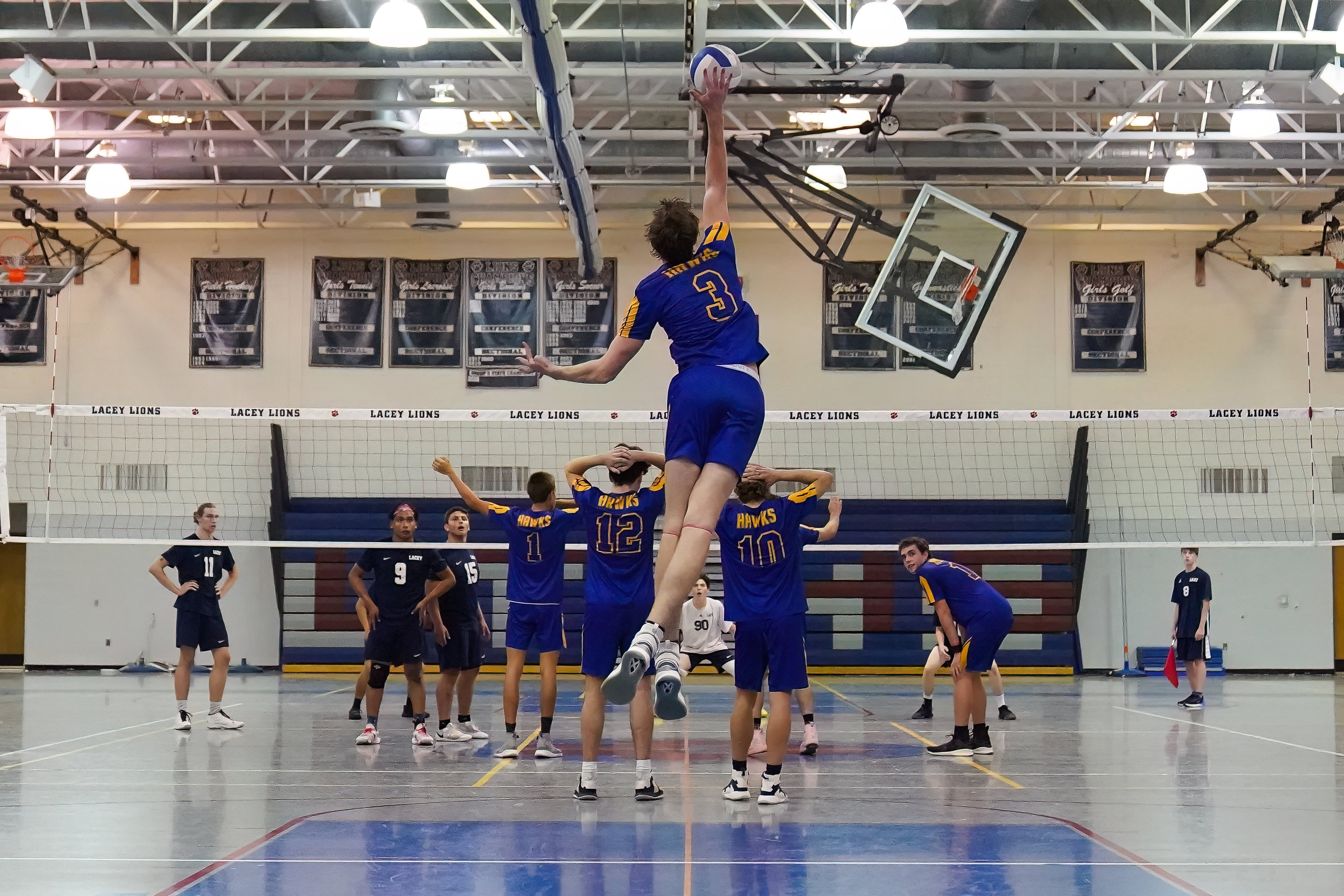 Boys Volleyball Manchester Township defeats Lacey in two games on May