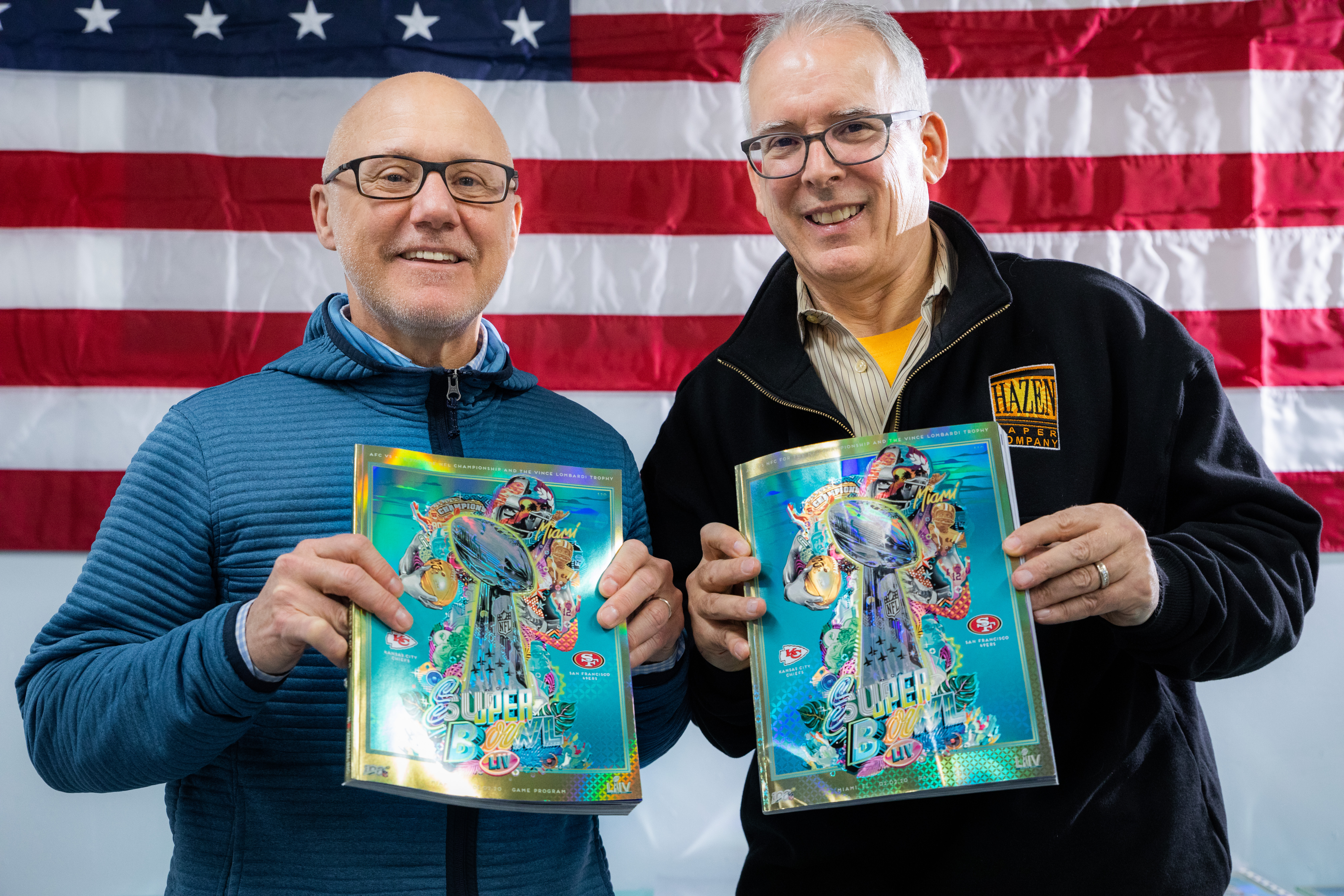 Holyoke's Hazen Paper Co. shines at Super Bowl LVI, once again making paper  for program cover 