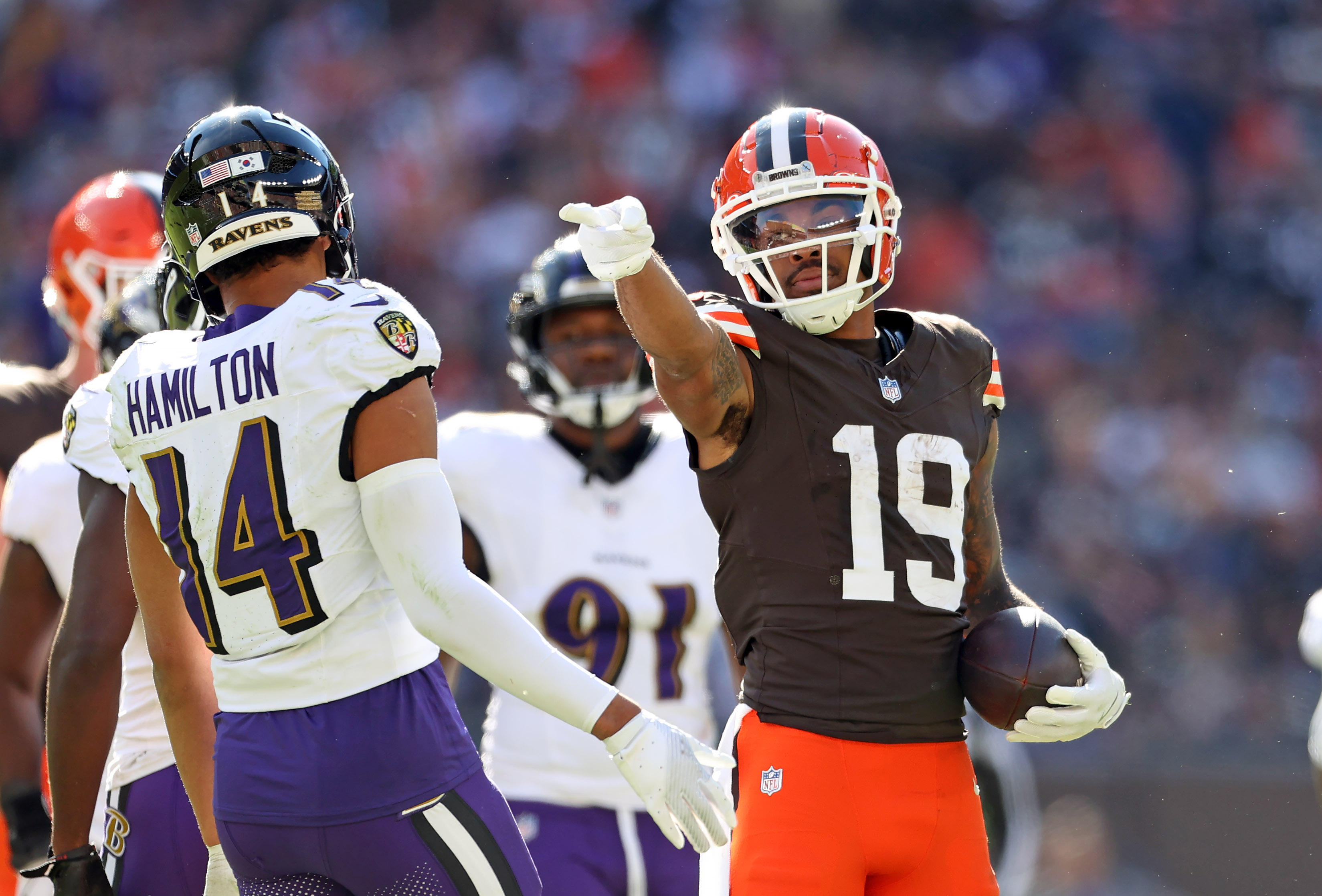 Cleveland Browns receiver Cedric Tillman vs. Baltimore Ravens, October