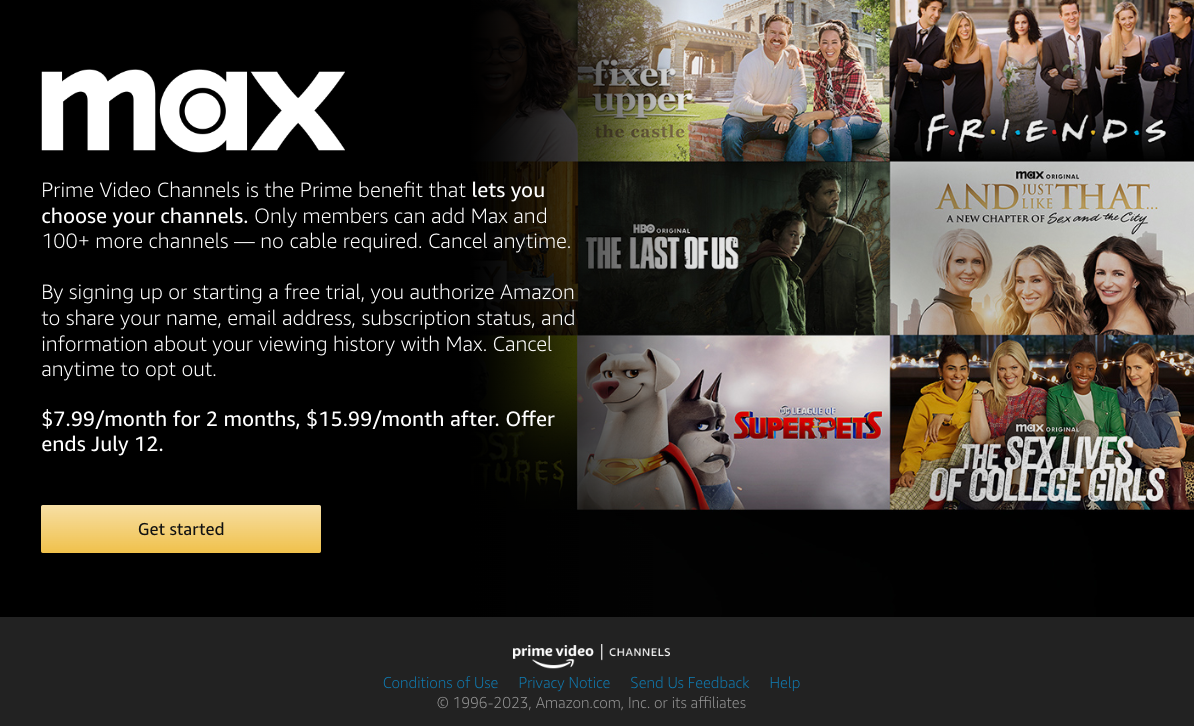 Prime Day 2023: Max on Prime Video is 50% off 