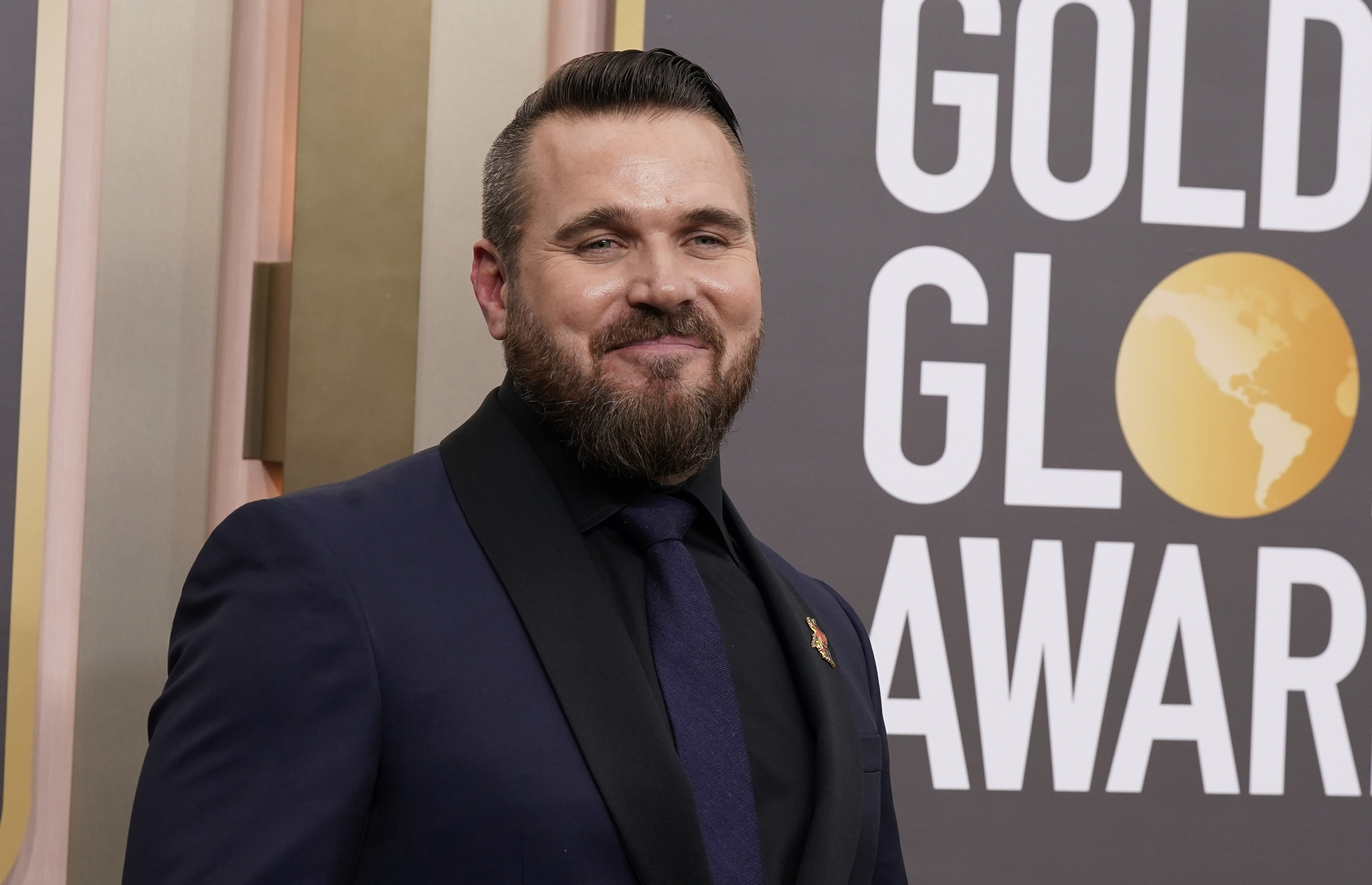 Joel Crawford arrives at the 80th annual Golden Globe Awards at the Beverly Hilton Hotel on Tuesday, Jan. 10, 2023, in Beverly Hills, Calif. (Photo by Jordan Strauss/Invision/AP)