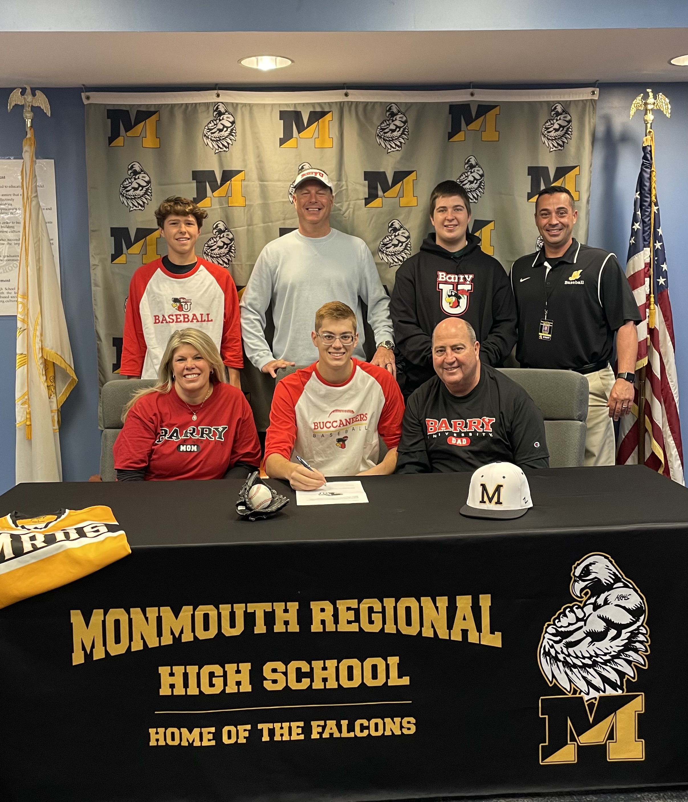 Monmouth's Aiden Denton signs his NLI to play baseball at Barry University.