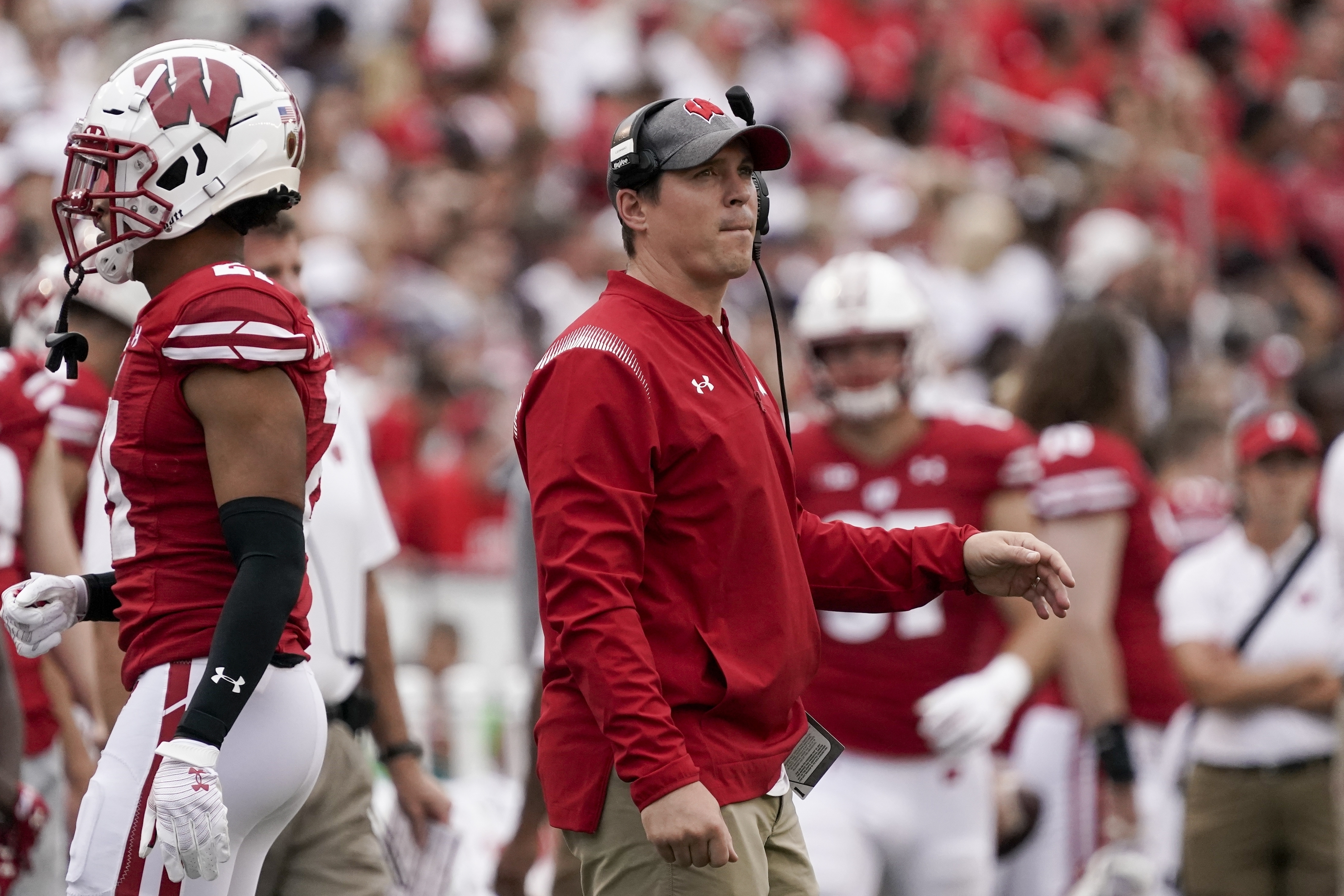 Wisconsin's Jim Leonhard, the second-best defensive coordinator Ryan Day  has faced at Ohio State, returns for round four 