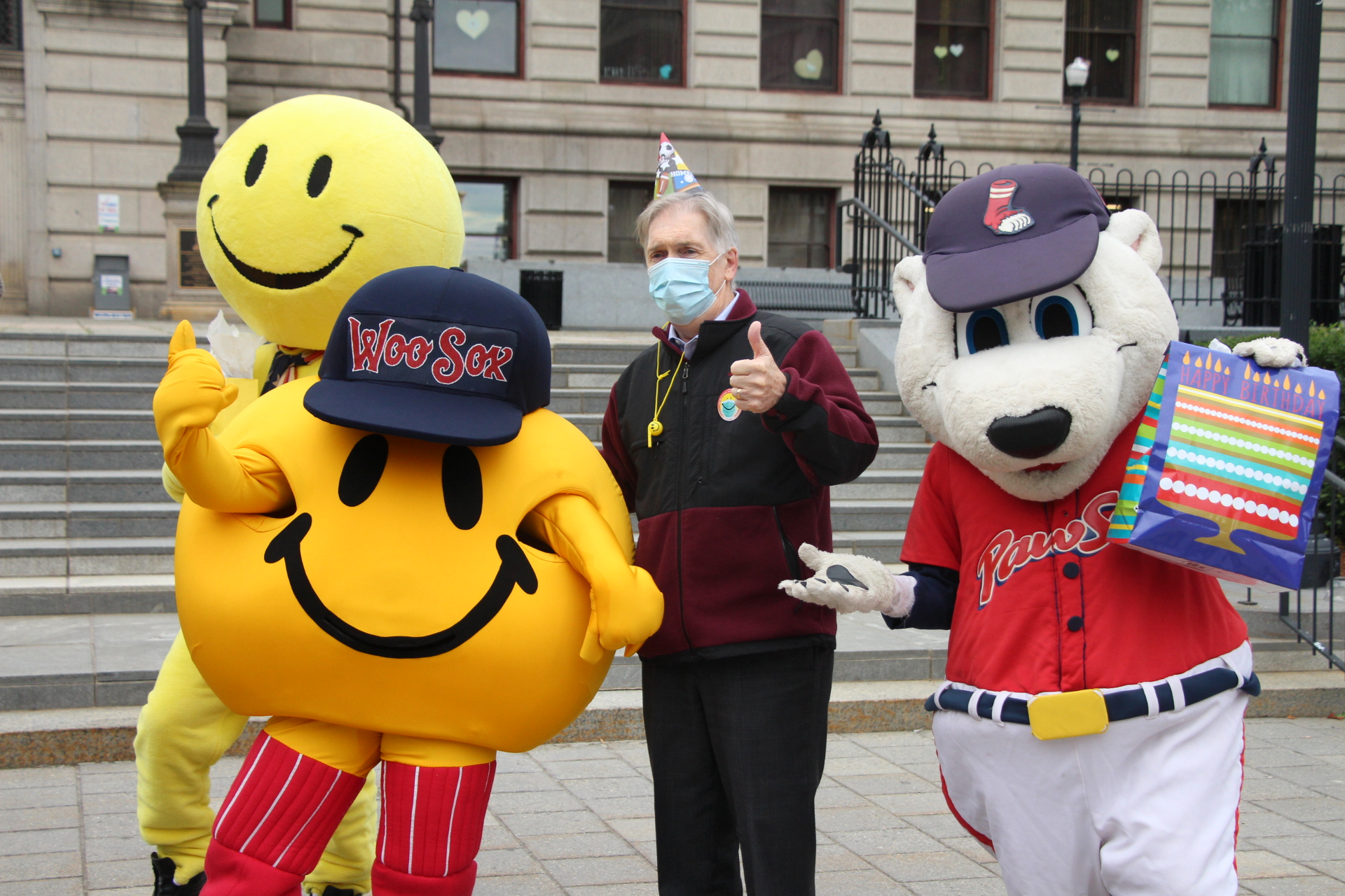 Smile! PawSox to become WooSox in Worcester  Mascot design, Logo  character, Red sox logo