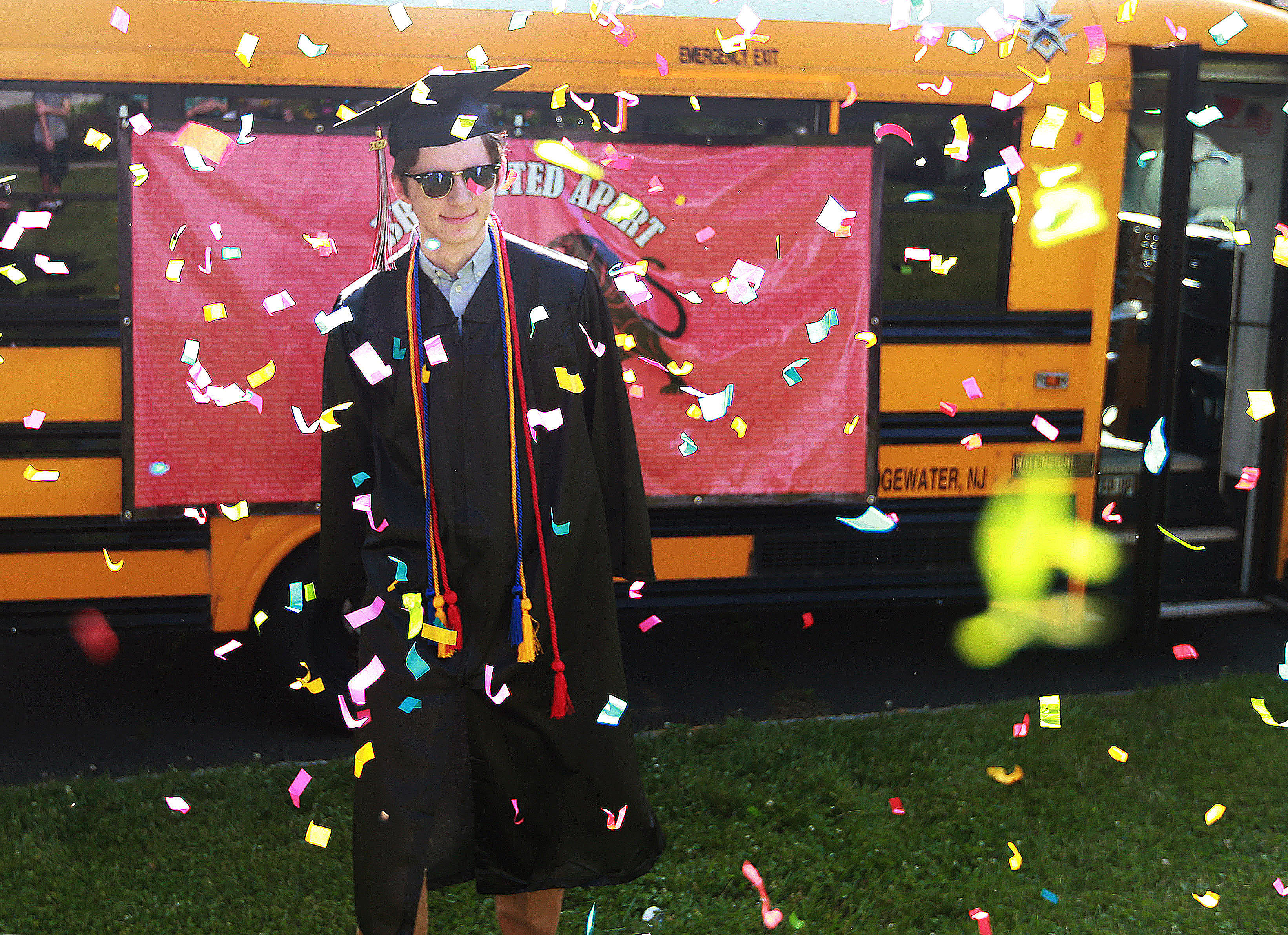 Graduation bus visits high school seniors at home - nj.com