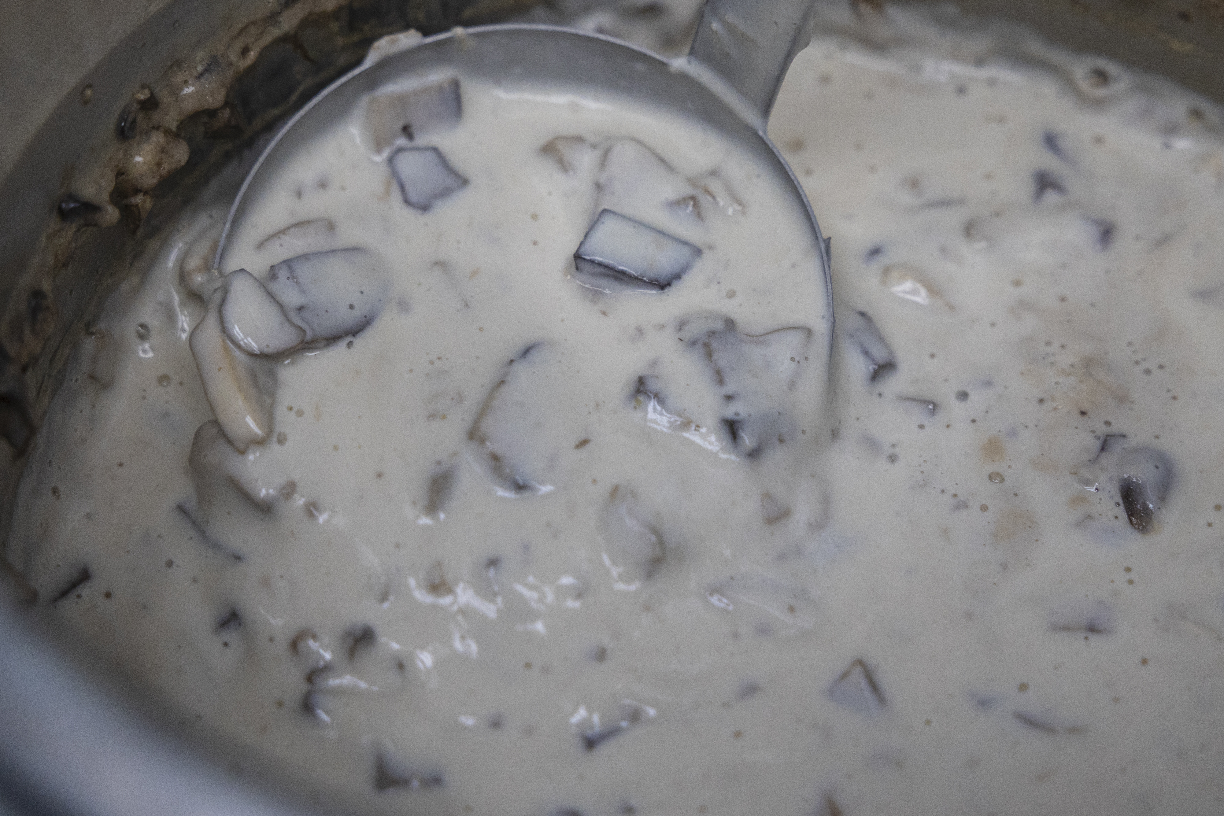 Creamy mushroom soup made from scratch daily at Totally Brewed Cafe in downtown Kalamazoo, Michigan on Wednesday, Jan. 3, 2024. 
