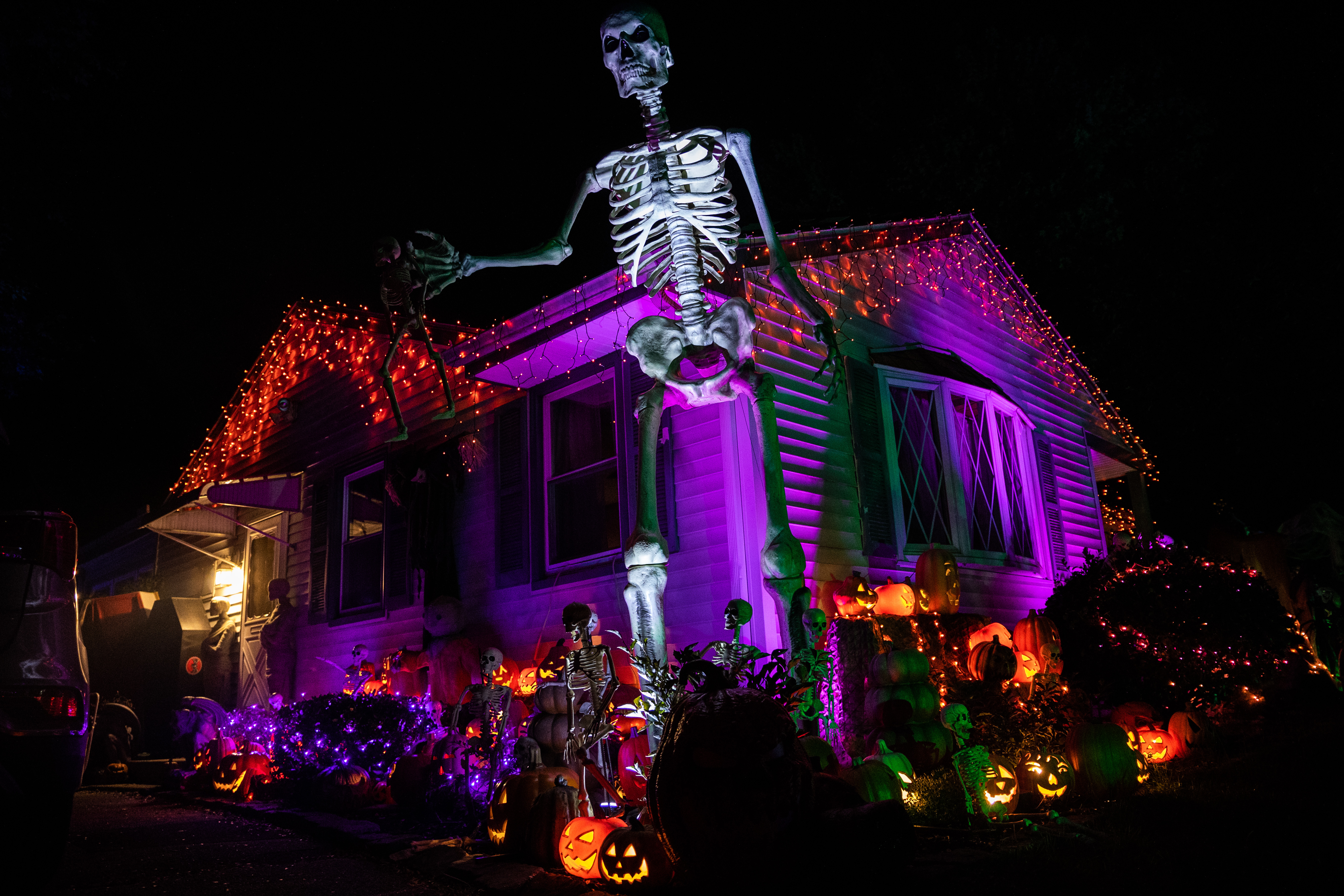 Indian Orchard house decorated for Halloween