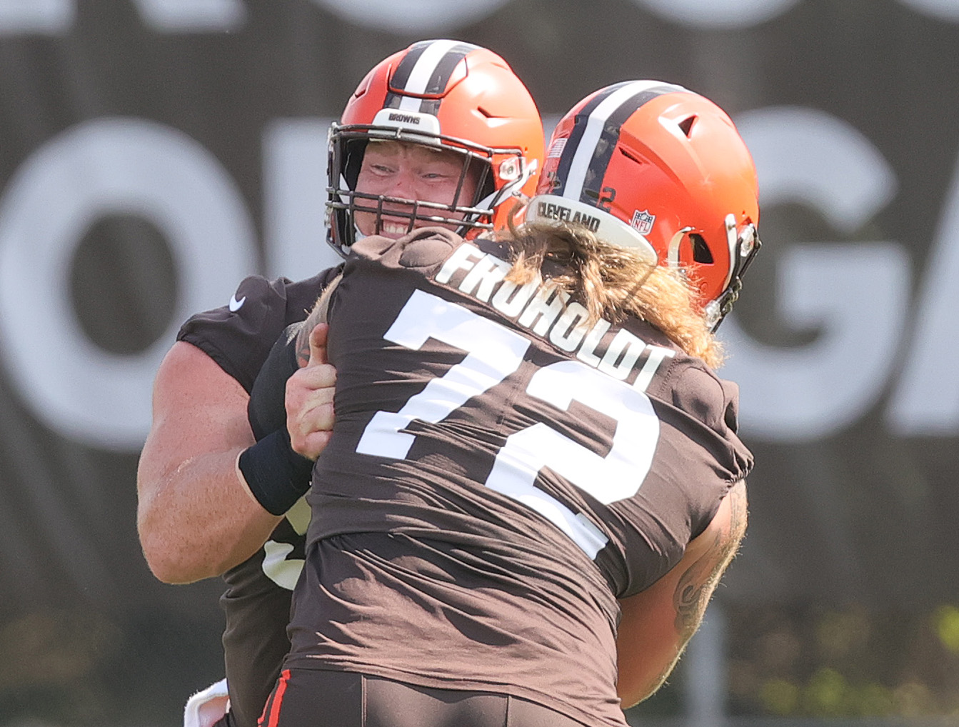 Hjalte Froholdt Cleveland Browns Player-Issued #72 Brown Nameplate from the  2021 NFL Season