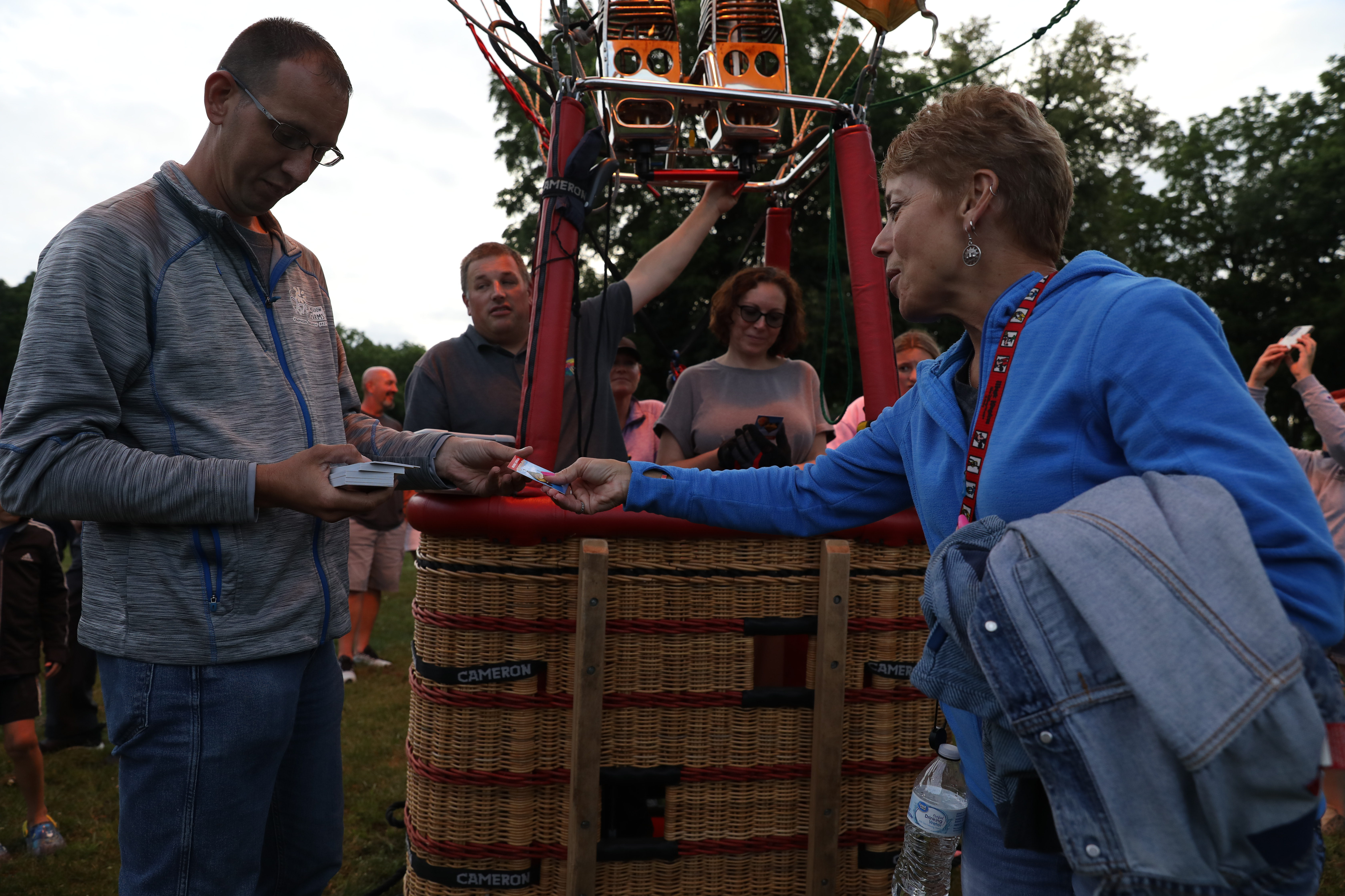 Hot air balloons take to the sky during the Women's National