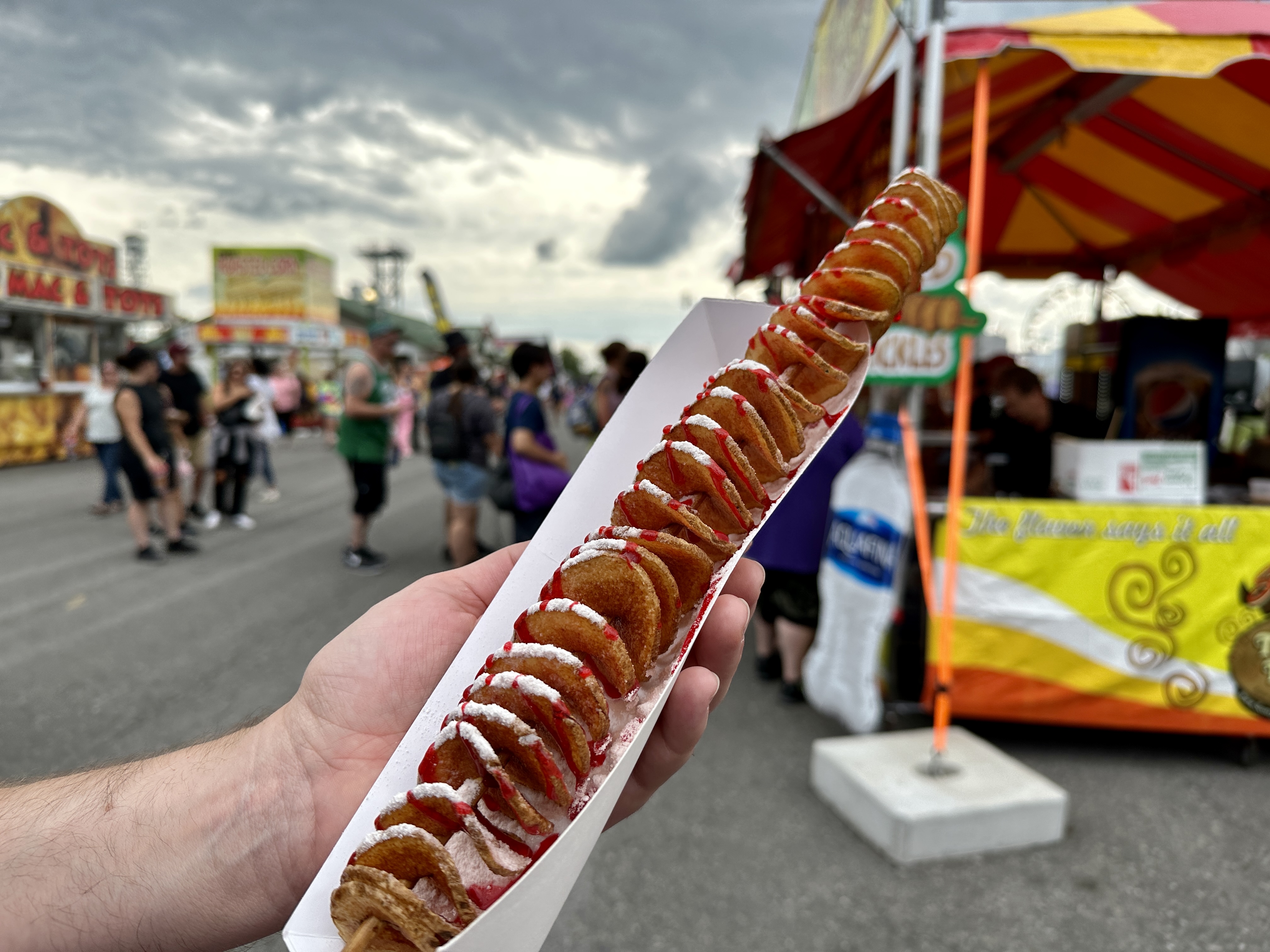 Tater Twisters at the 2023 NYS Fair. Strawberry cheesecake tater twister. Sunny Hernandez | ahernandez@nyup.com
