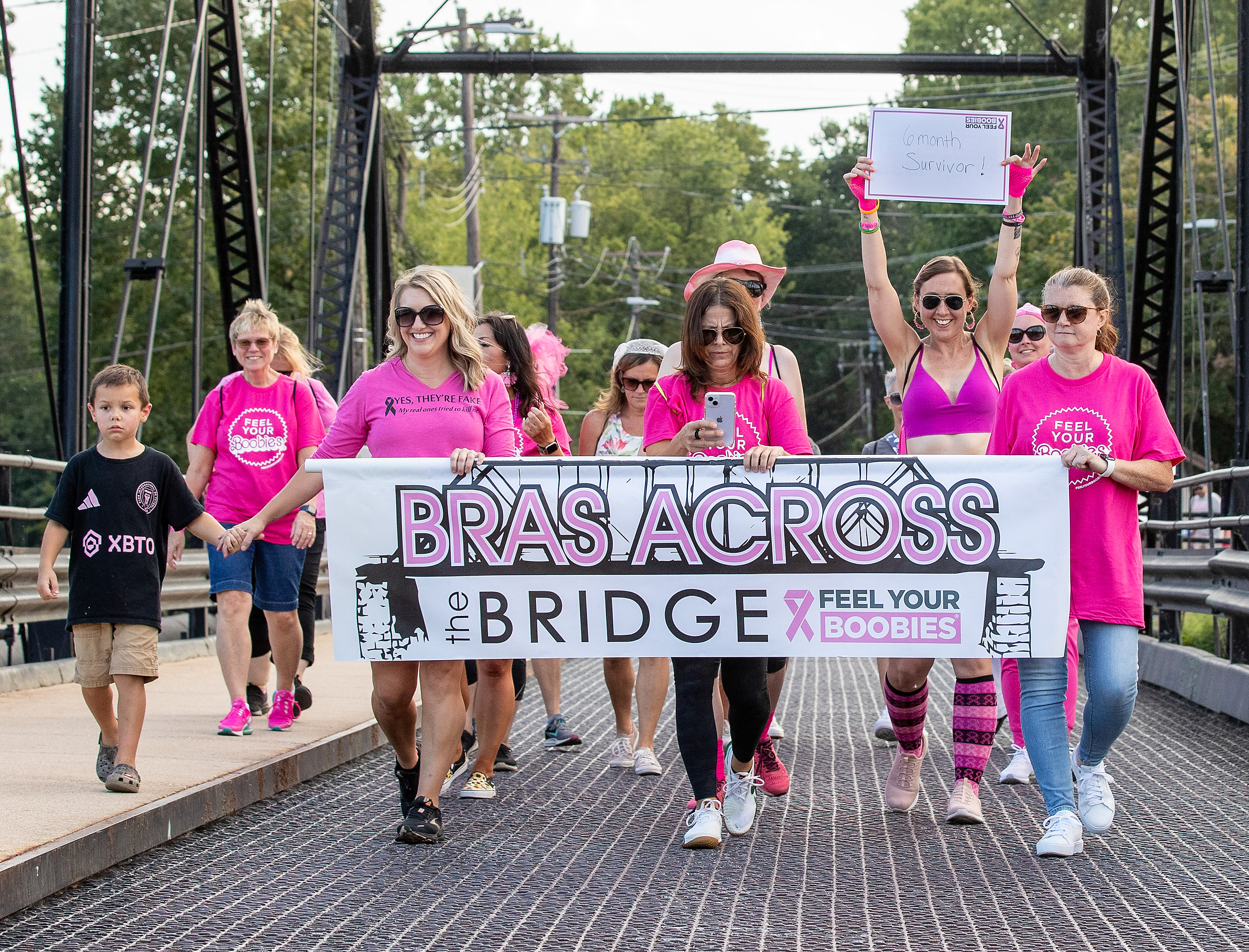 Bras Across the Bridge,' a breast cancer awareness fundraiser: photos 