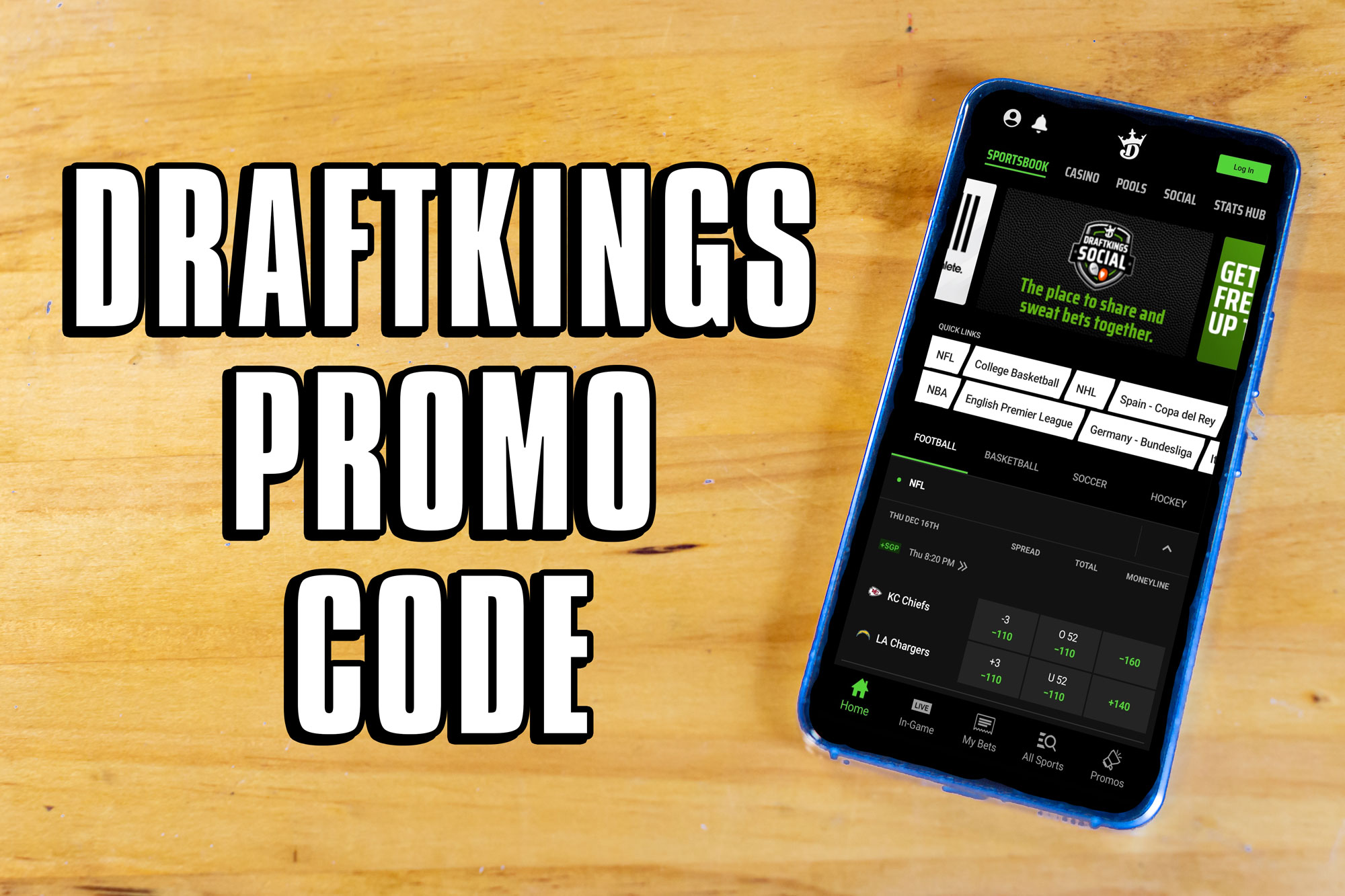 DraftKings promo code nets bet $5, win $200 Thursday