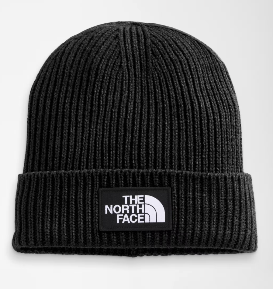 The North Face TNF Logo Box Cuffed Beanie on sale for $18, was $30