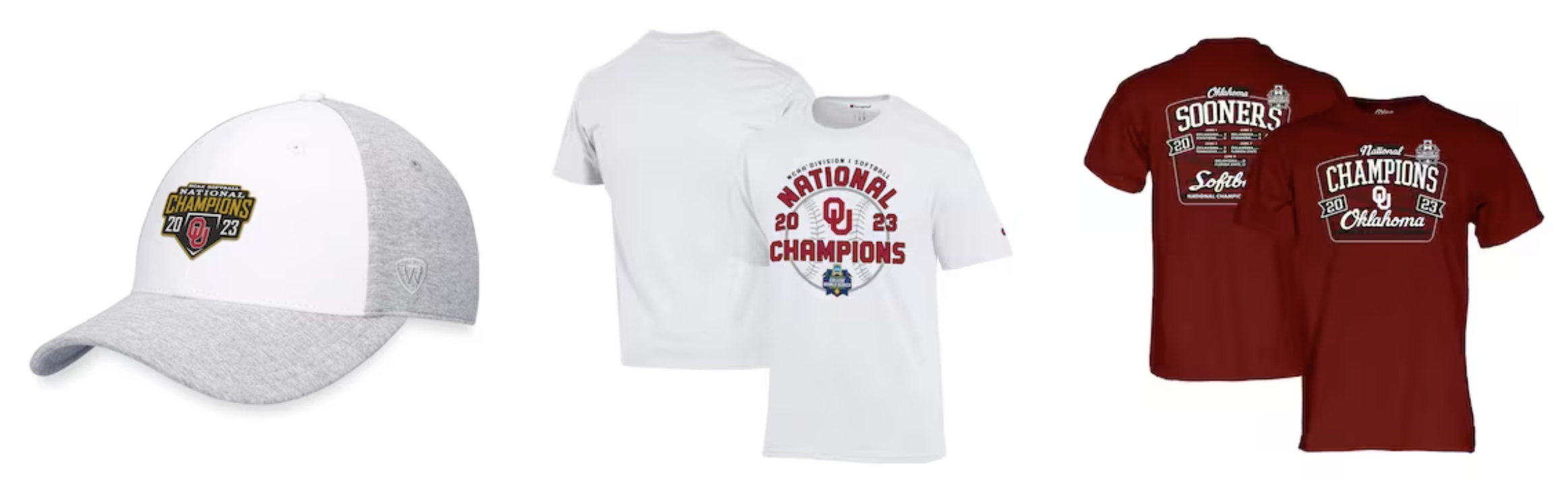 Youth Champion White Oklahoma Sooners 2023 NCAA Softball Women's College World Series Champions Locker Room T-Shirt Size: Medium