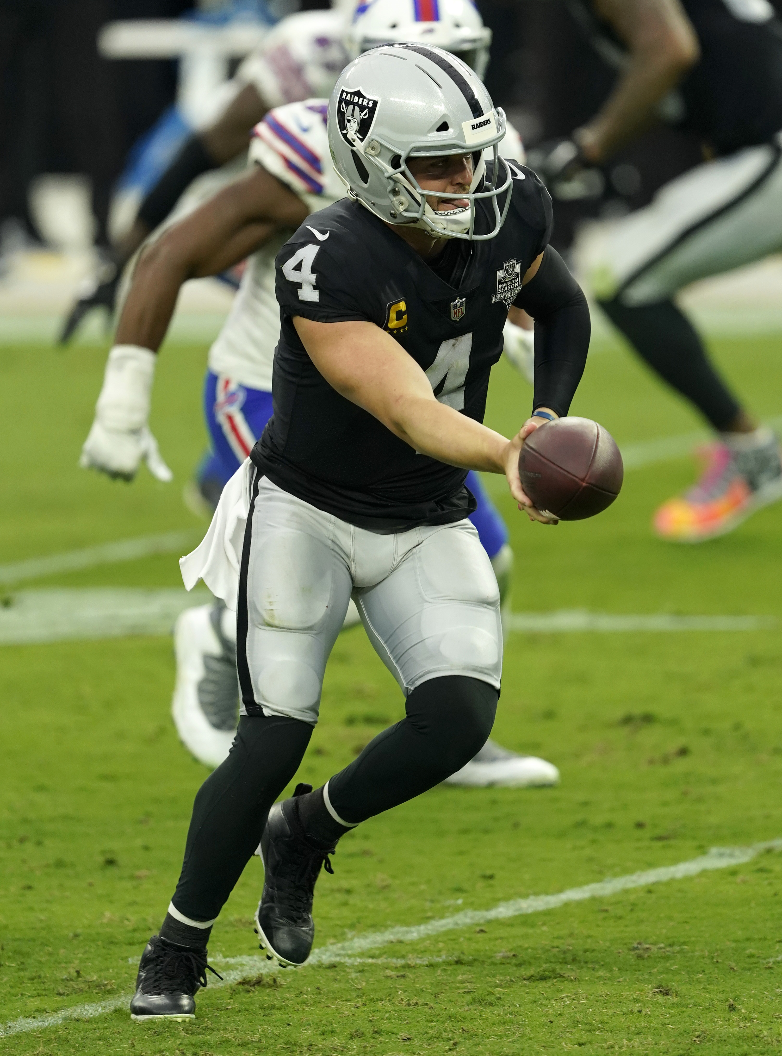 Las Vegas Raiders #4 Derek Carr Black 2020 Inaugural Season With C