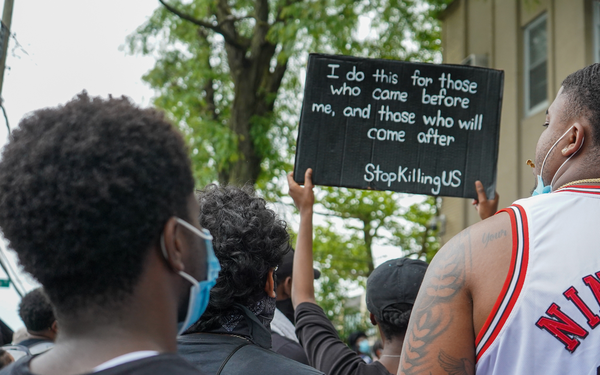 Demonstrators held signs to bring awareness to police brutality in Staten Island and around the United States. June 5, 2020 in New Dorp. (Staten Island Advance/ Alexandra Salmieri)
