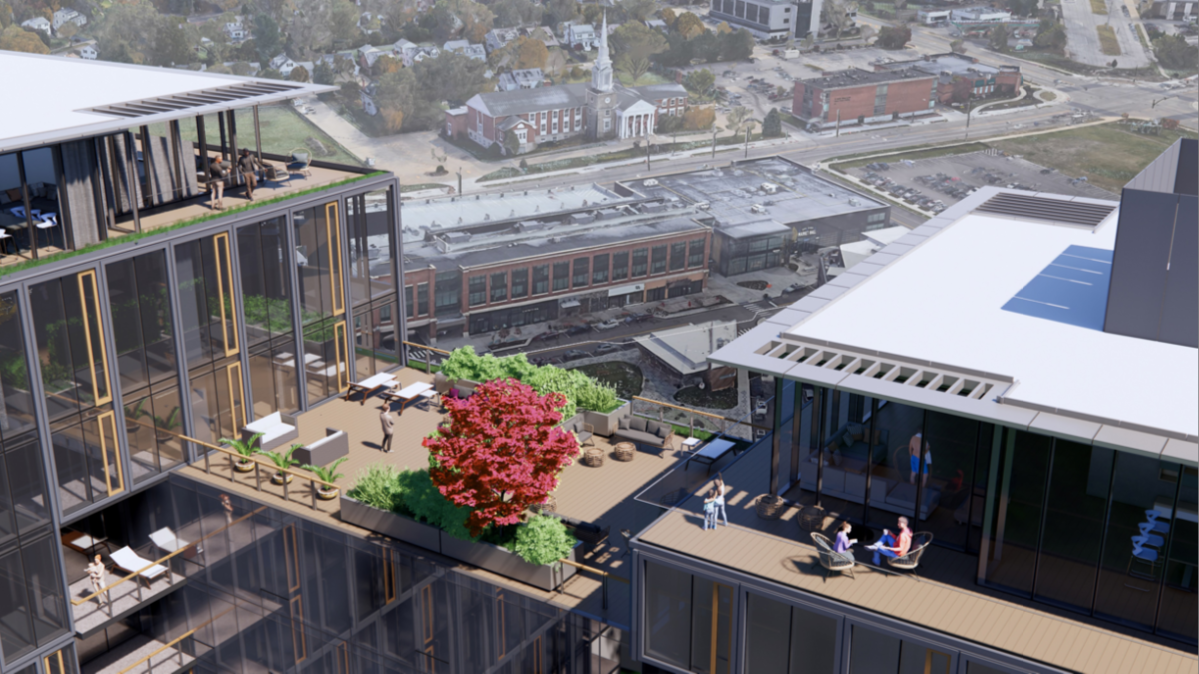 Sweating details of Van Aken apartment tower design in Shaker Heights