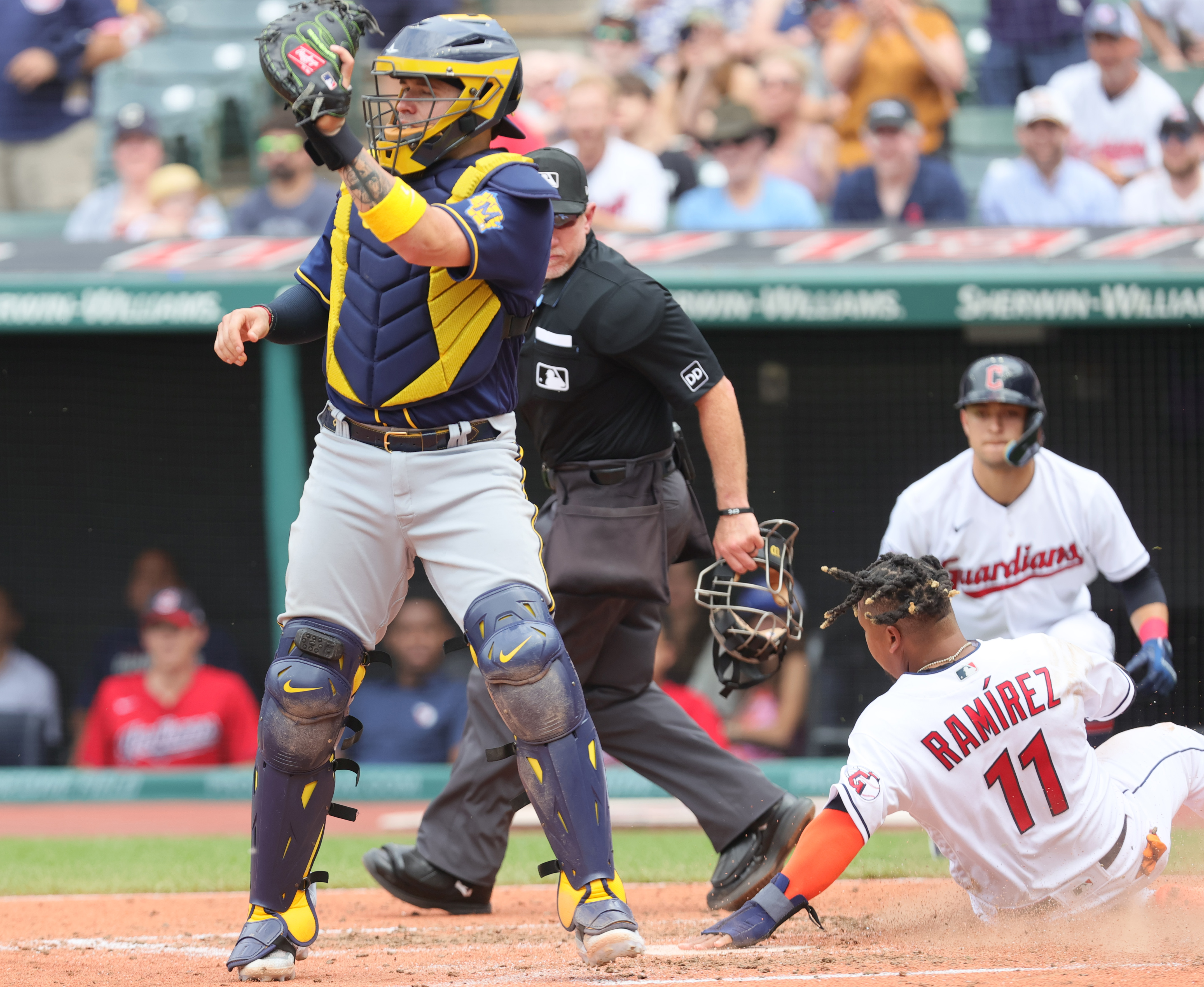 Brewers' Miller beats his former team with an RBI double in the