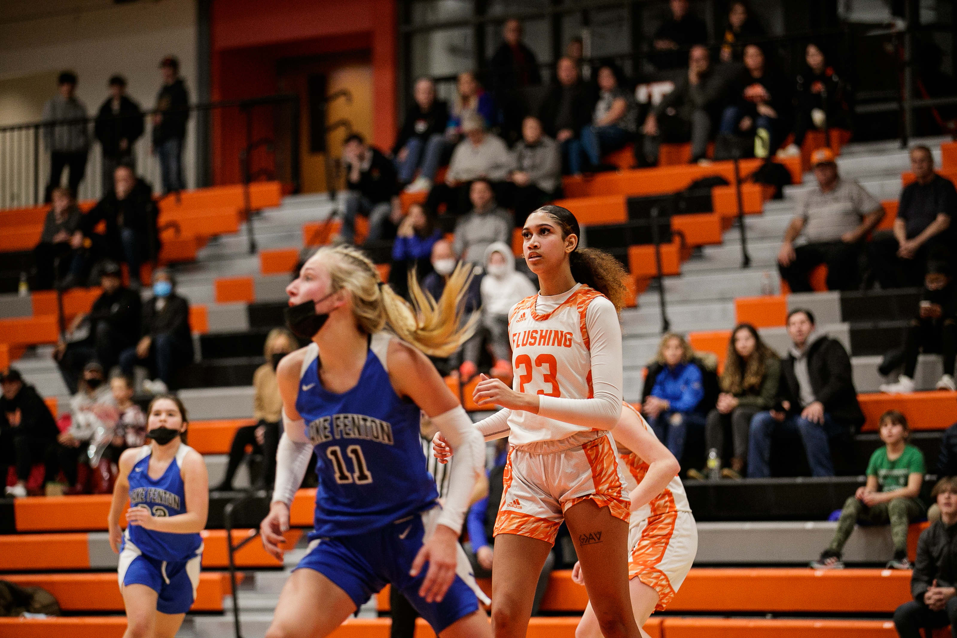 Flushing girls varsity basketball defeats Lake Fenton