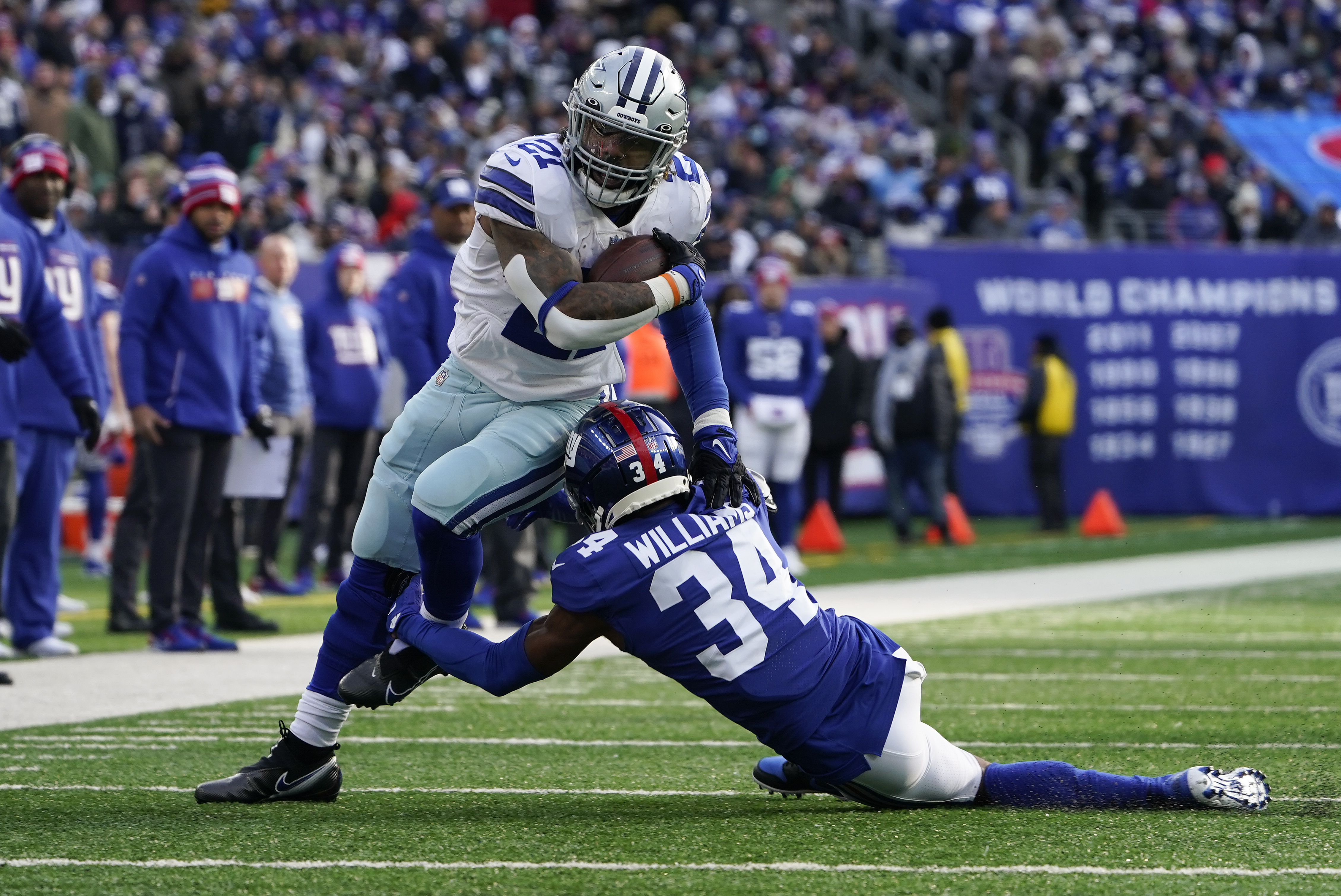 Ezekiel Elliott player props odds, tips and betting trends for the NFL  Playoffs