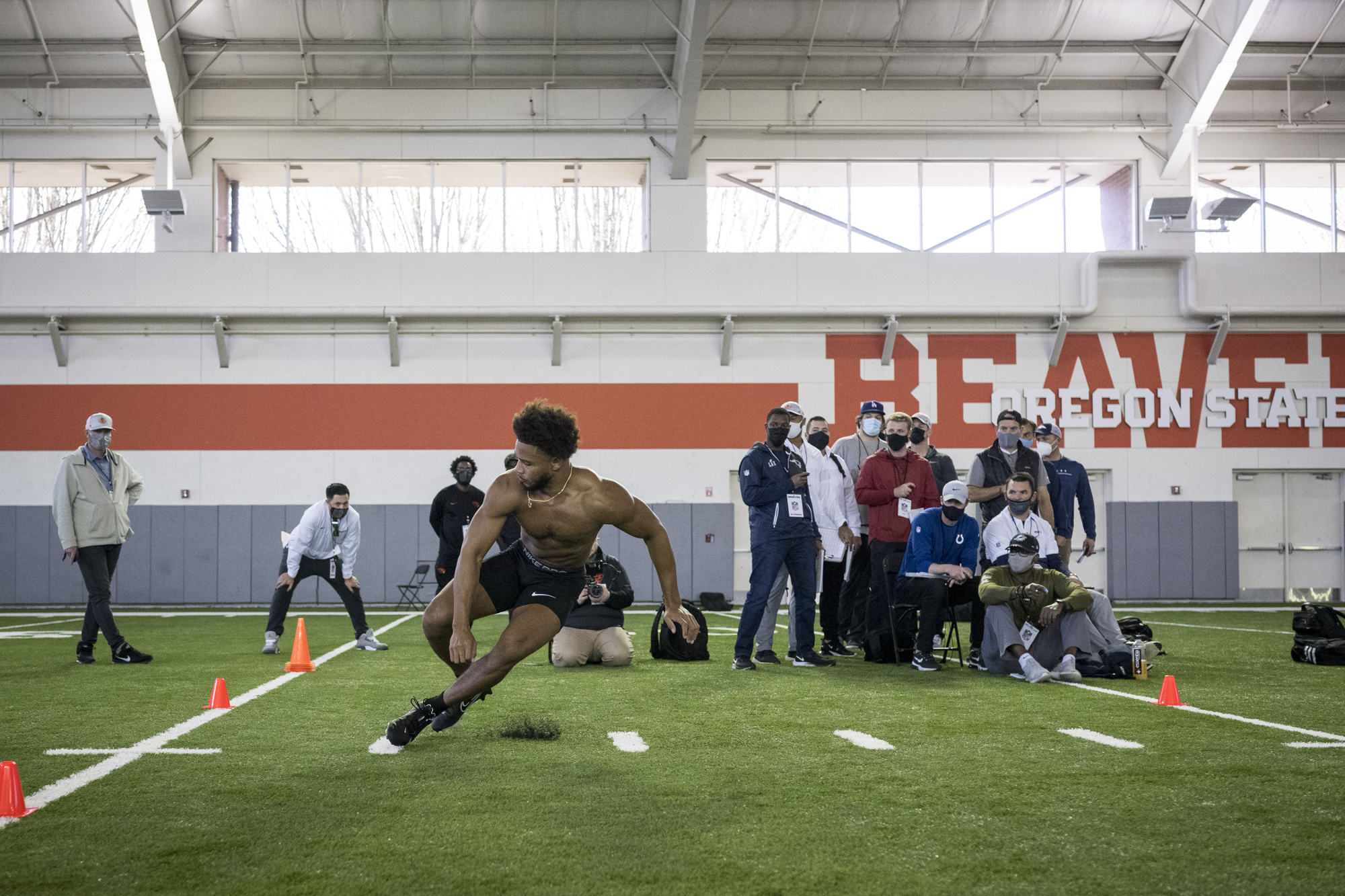 Isaiah Dunn and Nahshon Wright at Oregon State pro day