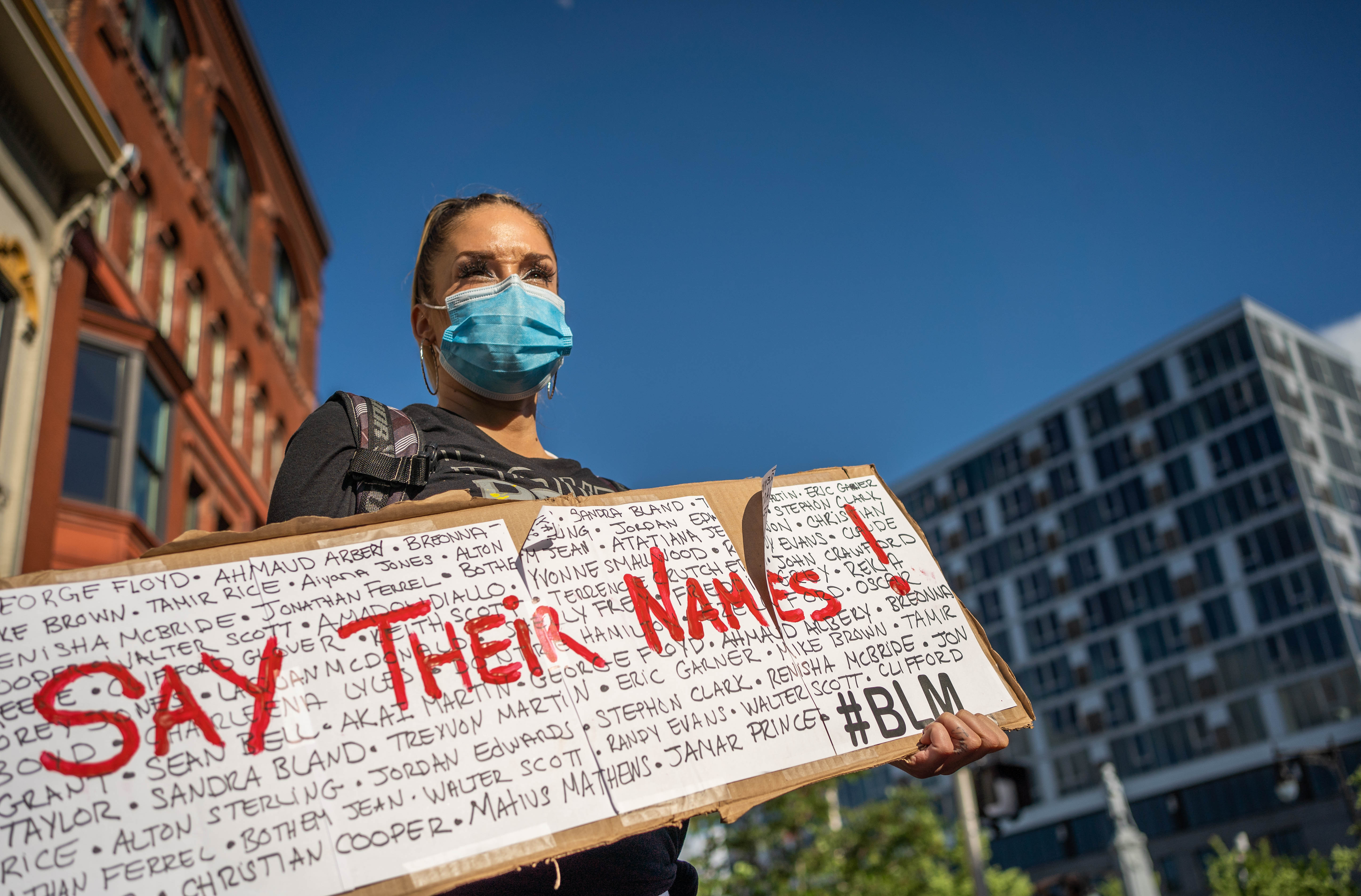 Photos from protest against police brutality in Grand Rapids - mlive.com