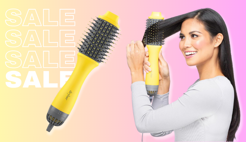 Drybar The Double Shot popular Blow- Dryer Brush Yellow Works