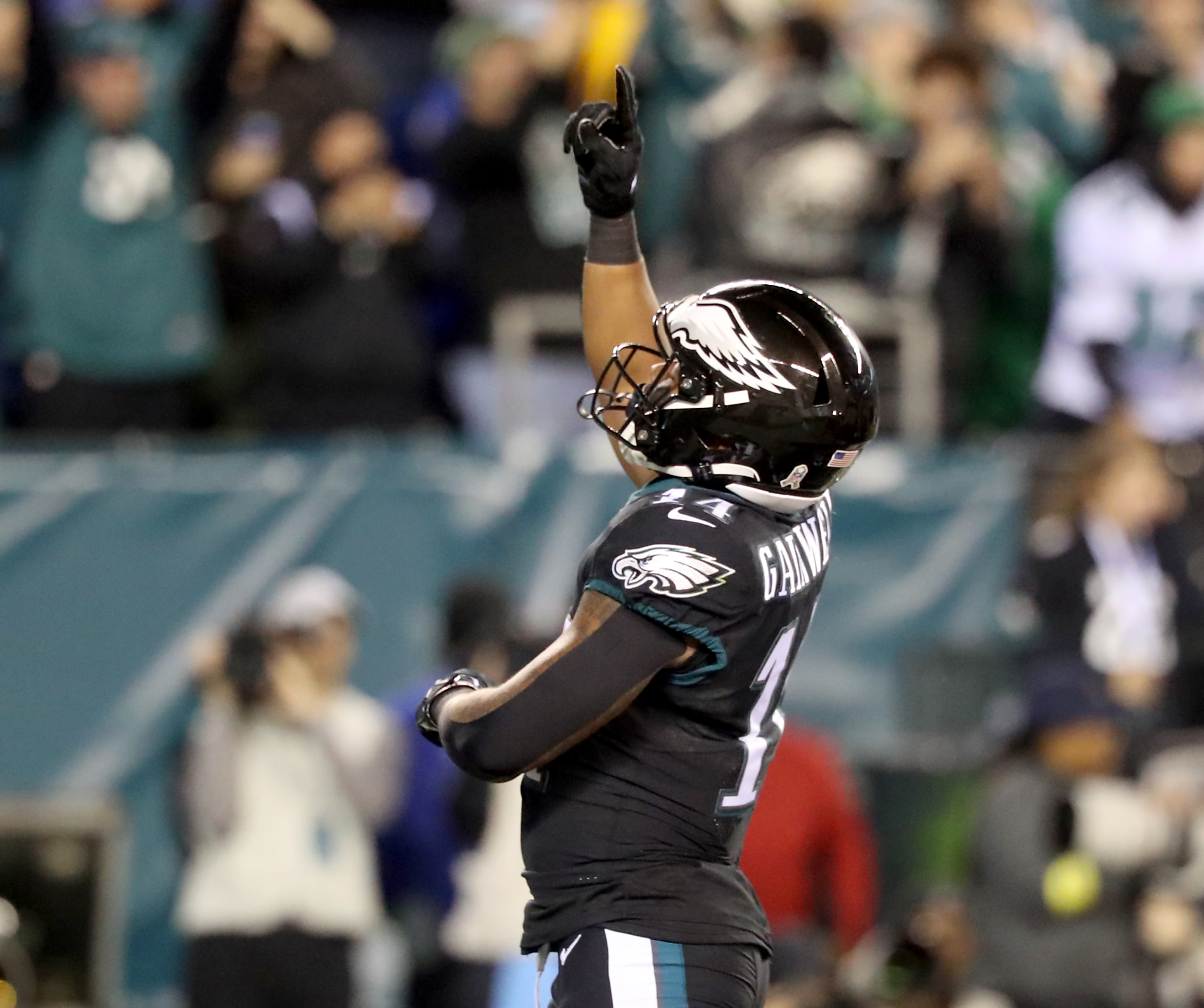 Grant Calcaterra of the Philadelphia Eagles celebrates against the