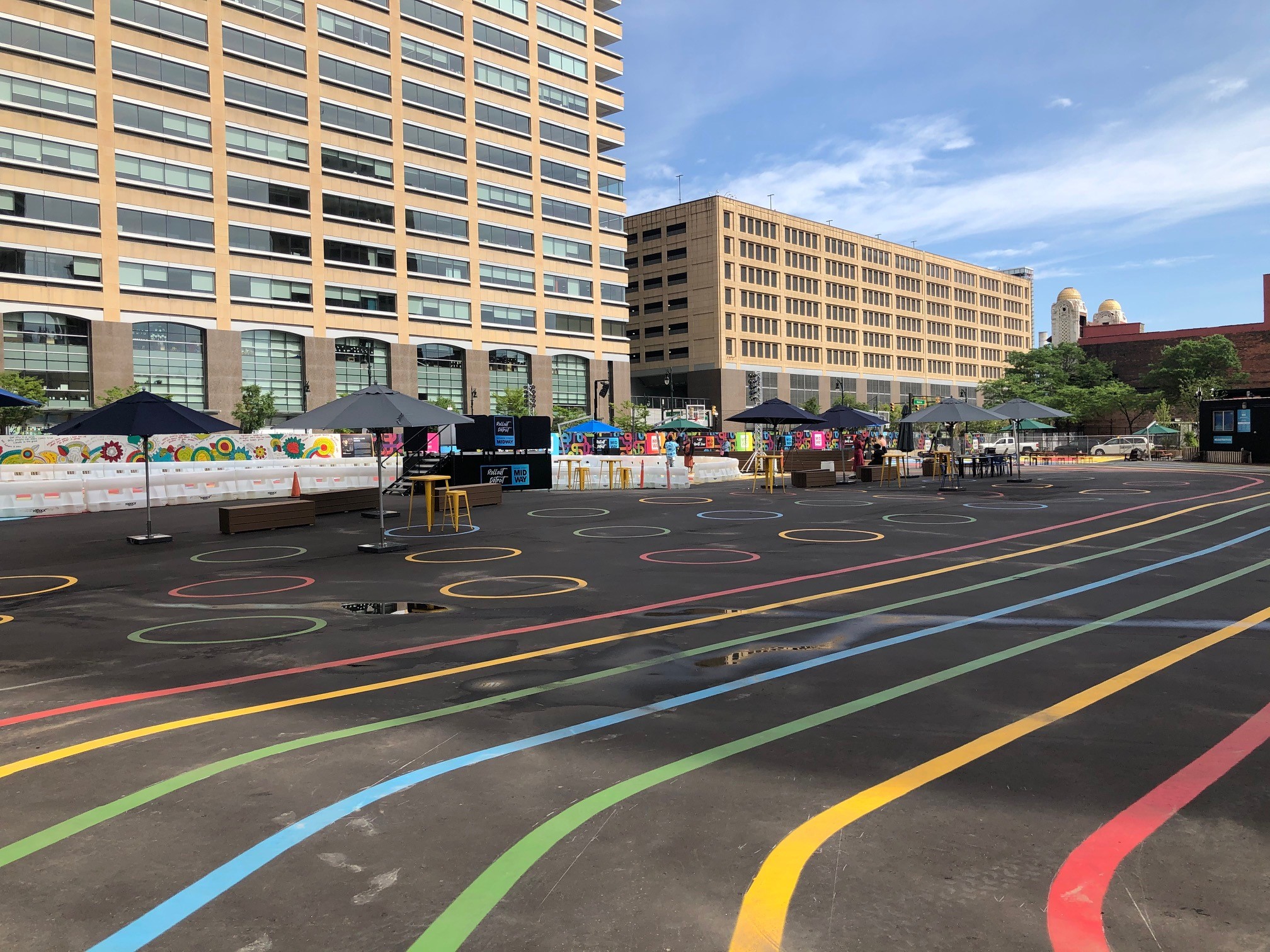 Monroe Street Midway in Downtown Detroit roller skating rink and