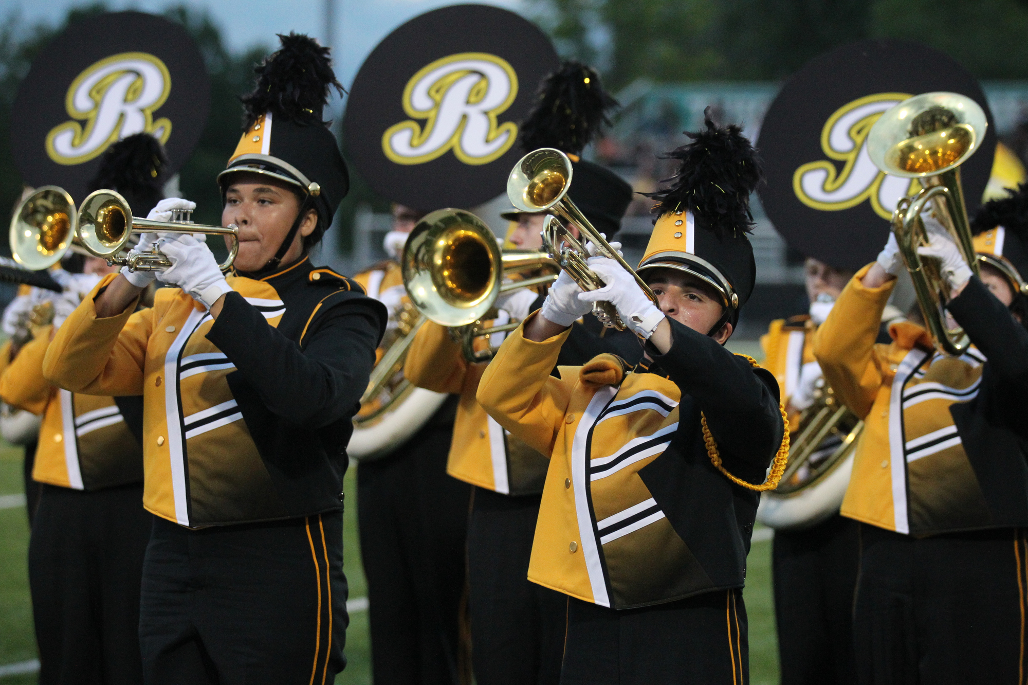 Painesville Riverside High School marching band at Aurora High School ...